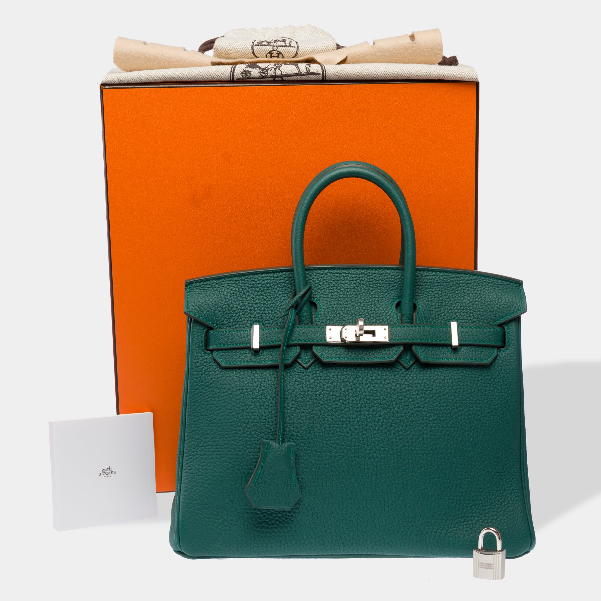 Sac HERMES Birkin 25 en Cuir Vert - 103291