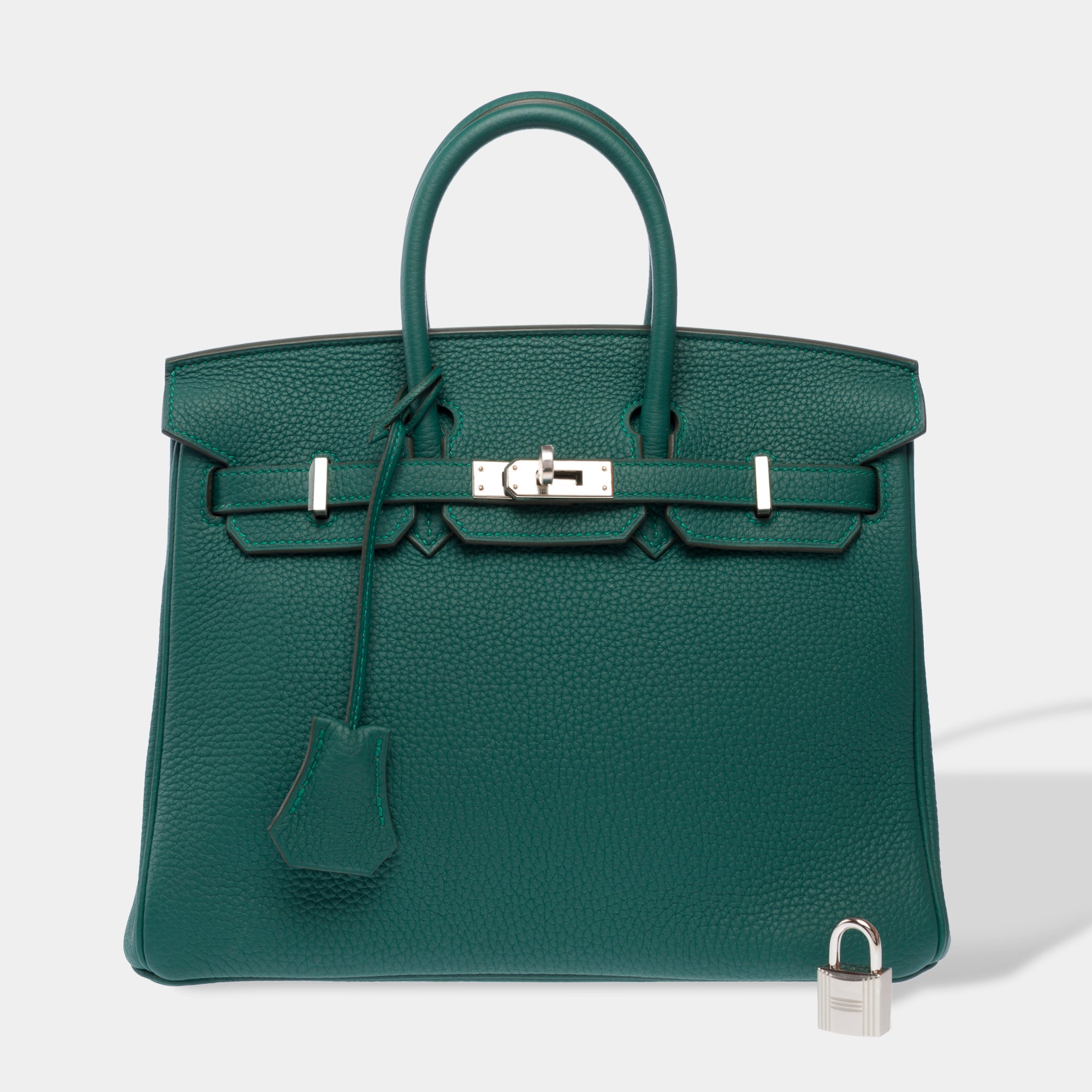 Sac HERMES Birkin 25 en Cuir Vert - 103291