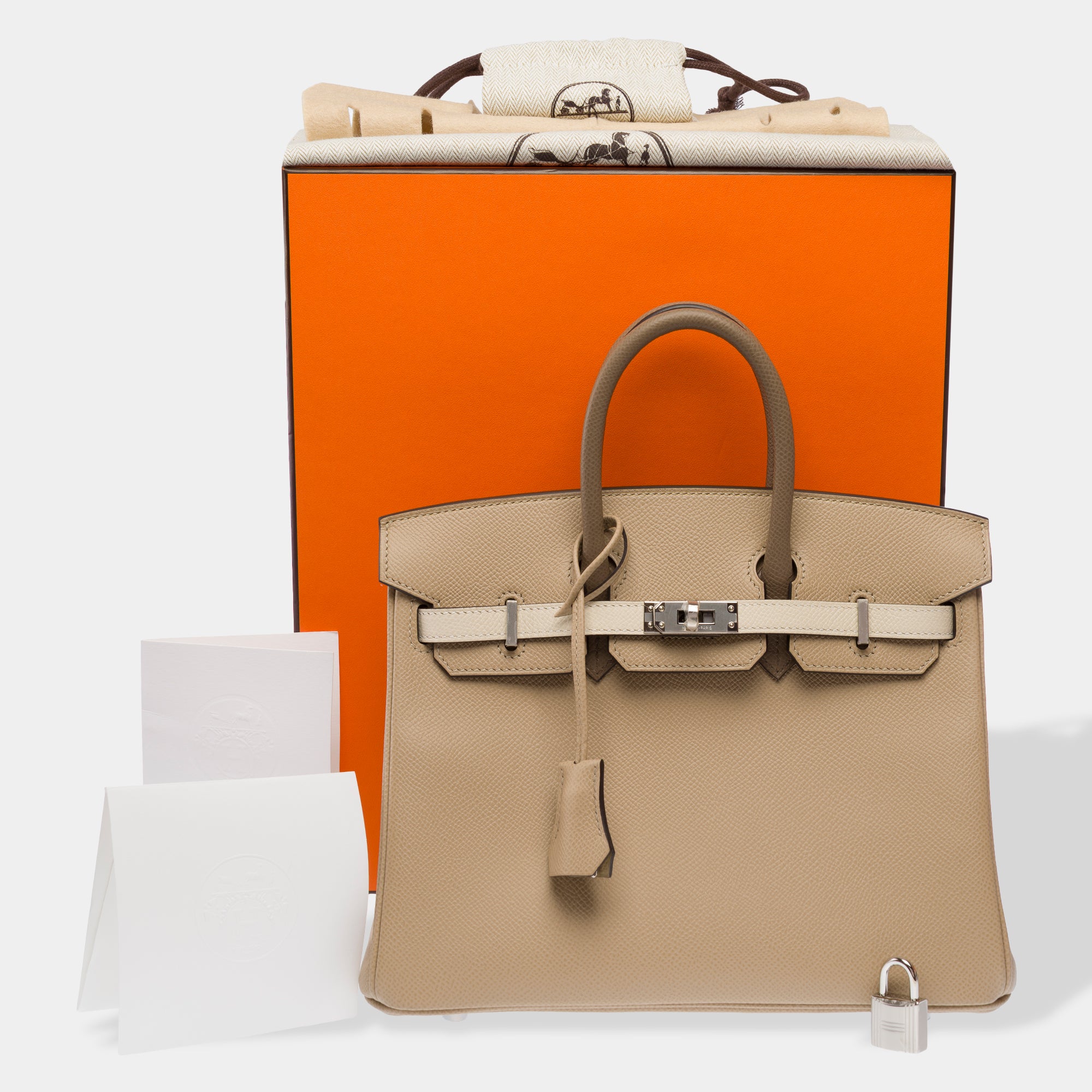 Sac HERMES Birkin 25 en Cuir Beige - 103295