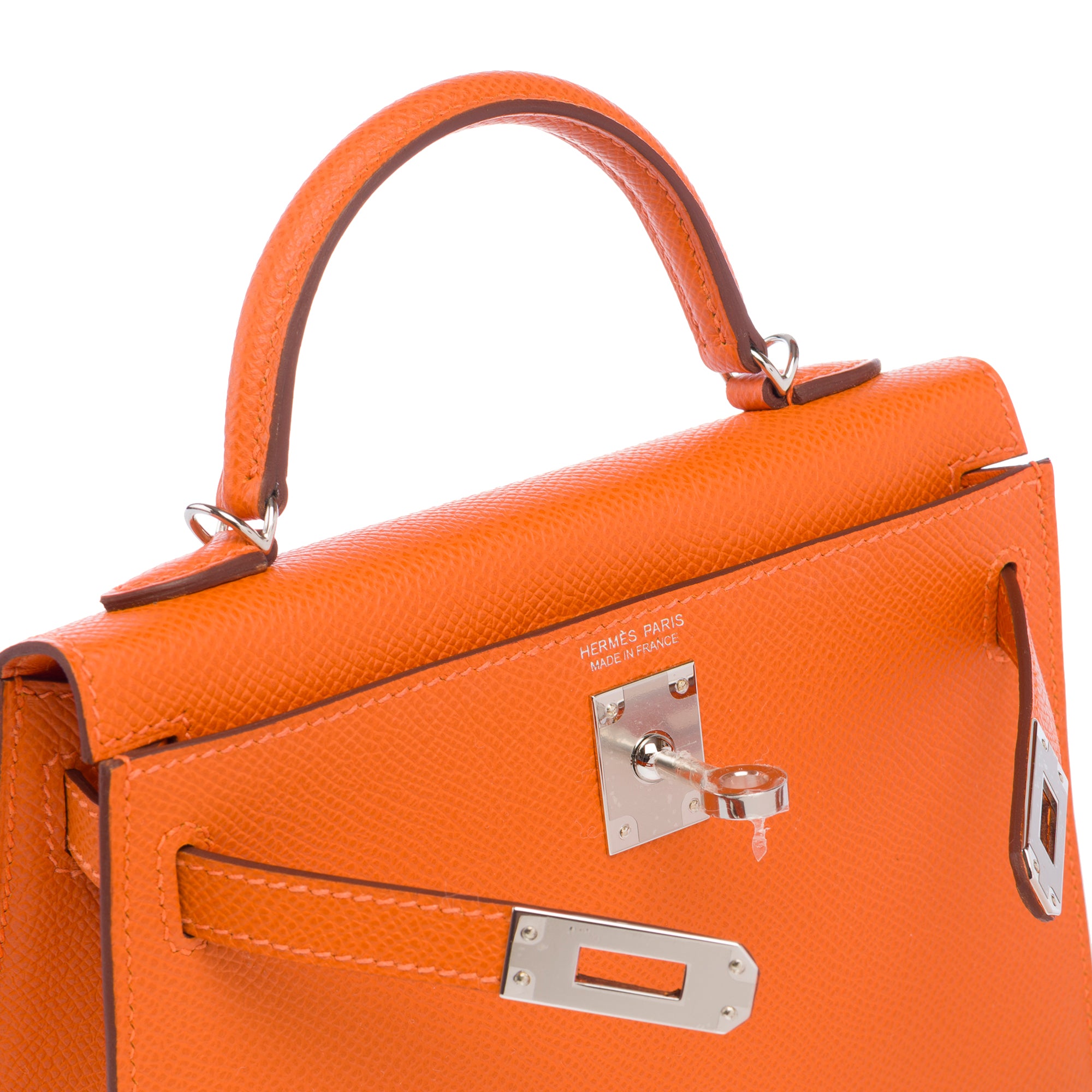 Sac HERMES Kelly Mini en Cuir Orange - 103285