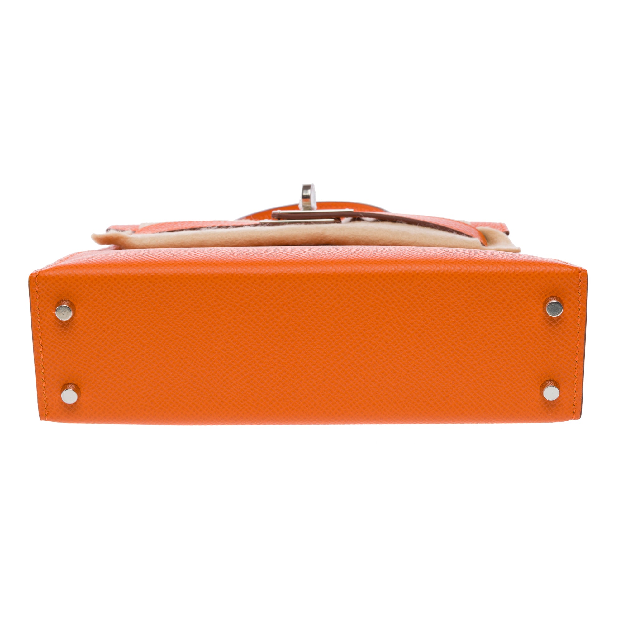 Sac HERMES Kelly Mini en Cuir Orange - 103285