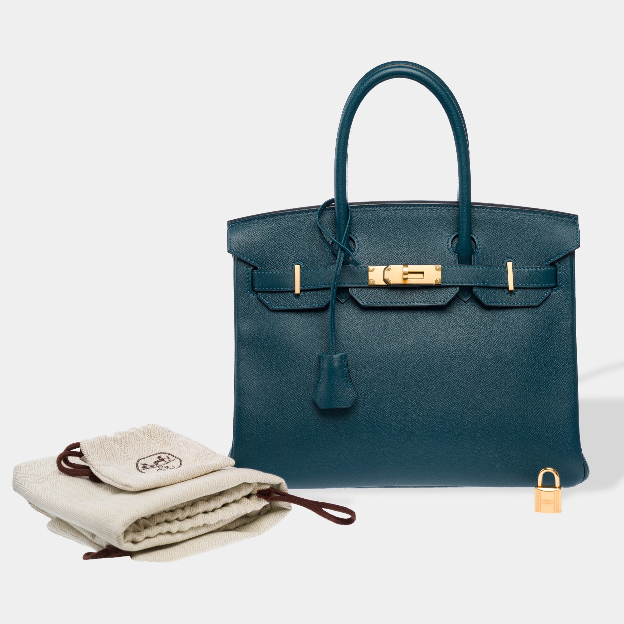 Sac HERMES Birkin 30 en Cuir Bleu - 103296