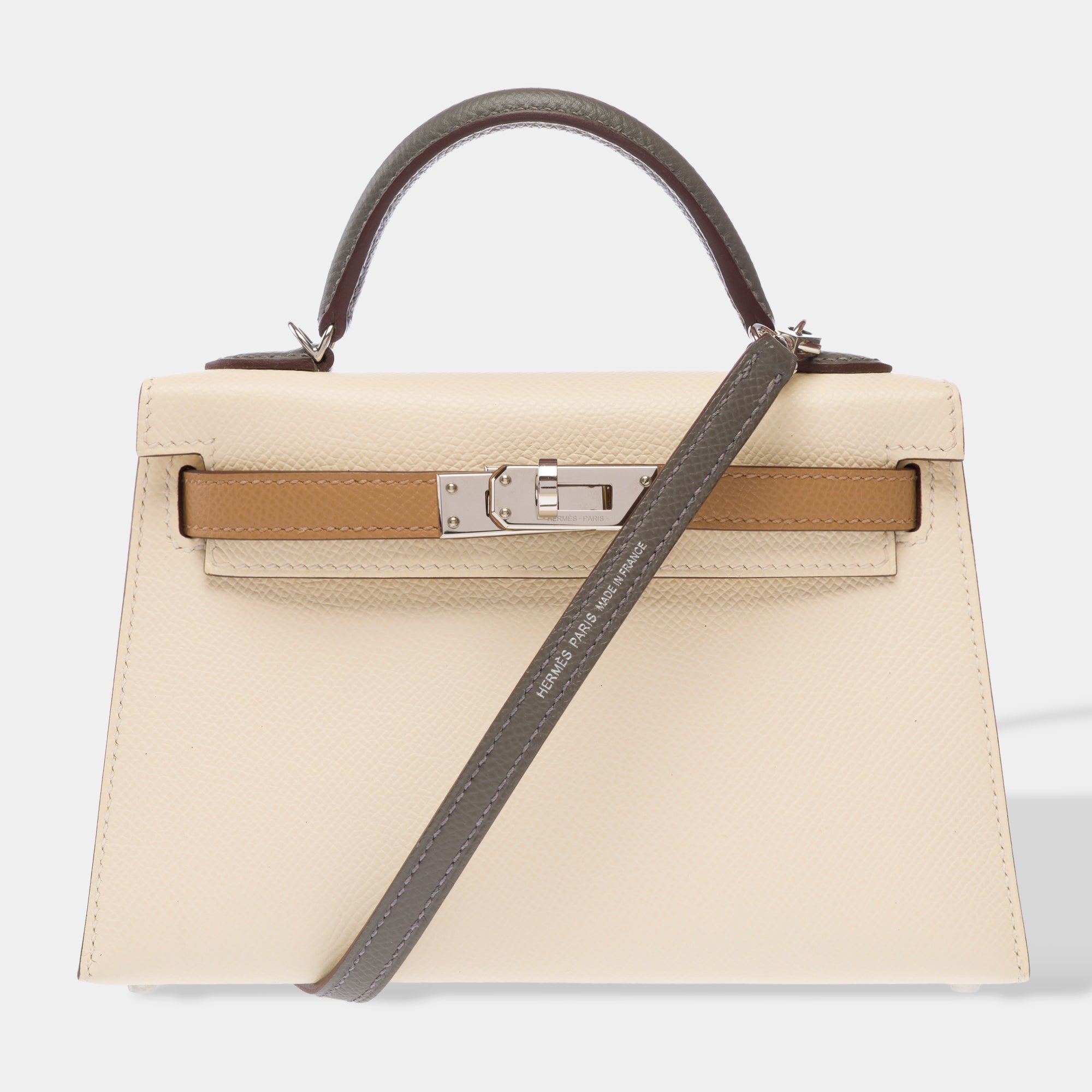 Sac HERMES Kelly Mini en Cuir Beige - 103281