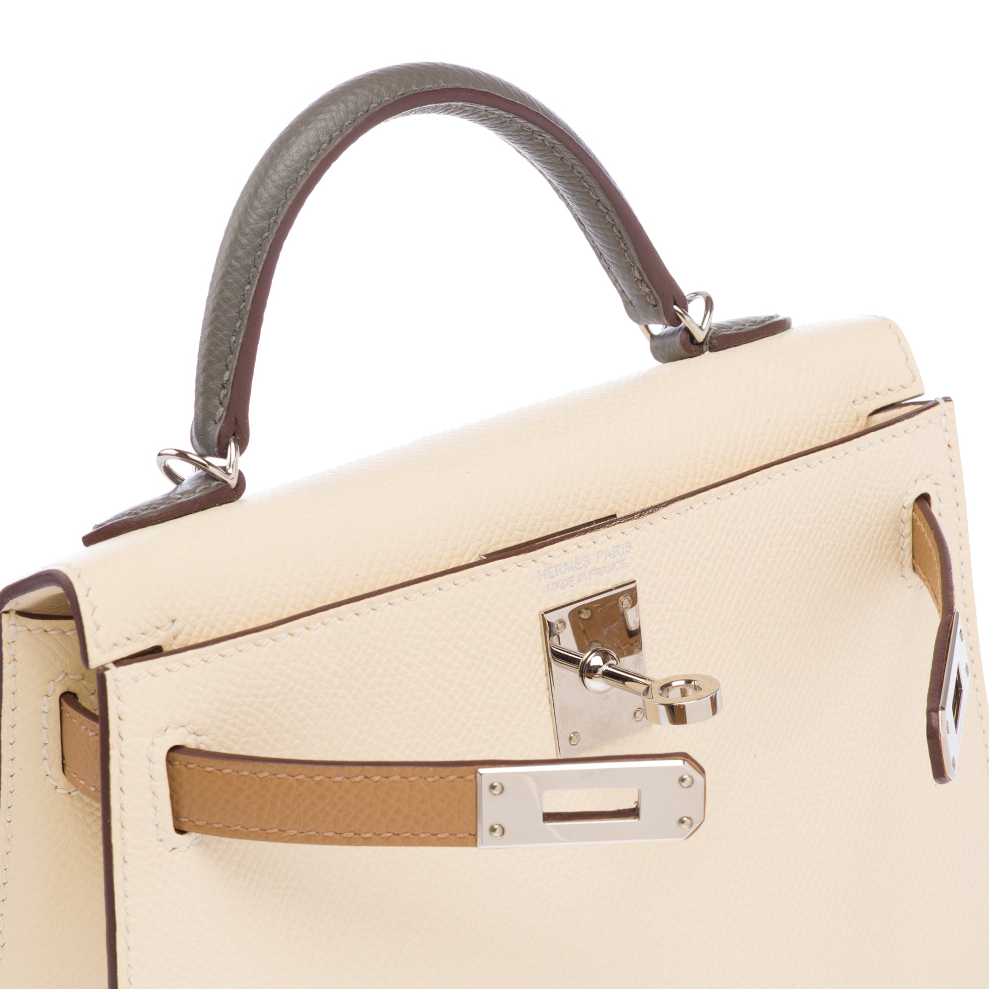 Sac HERMES Kelly Mini en Cuir Beige - 103281