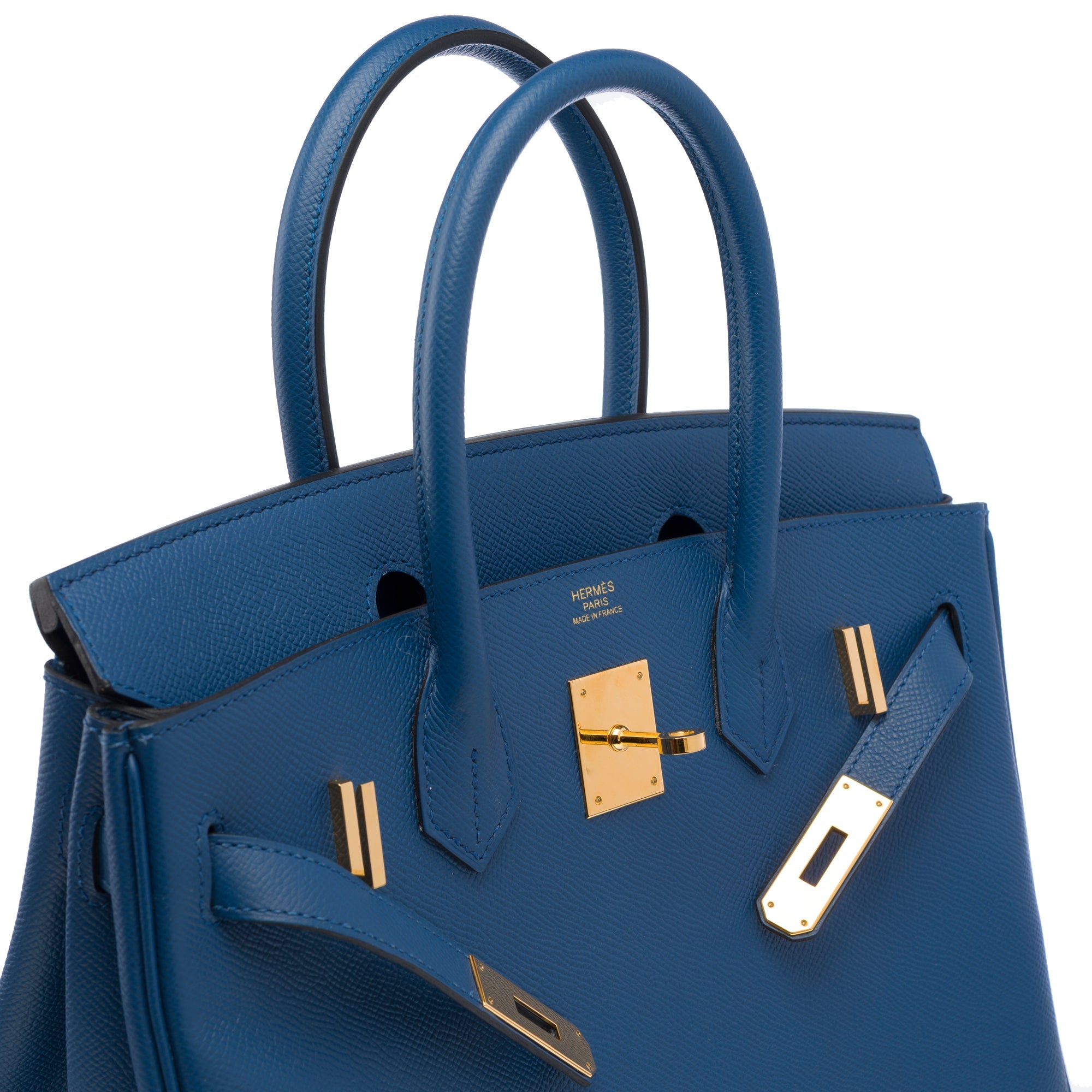 Sac HERMES Birkin 30 en Cuir Bleu - 103302