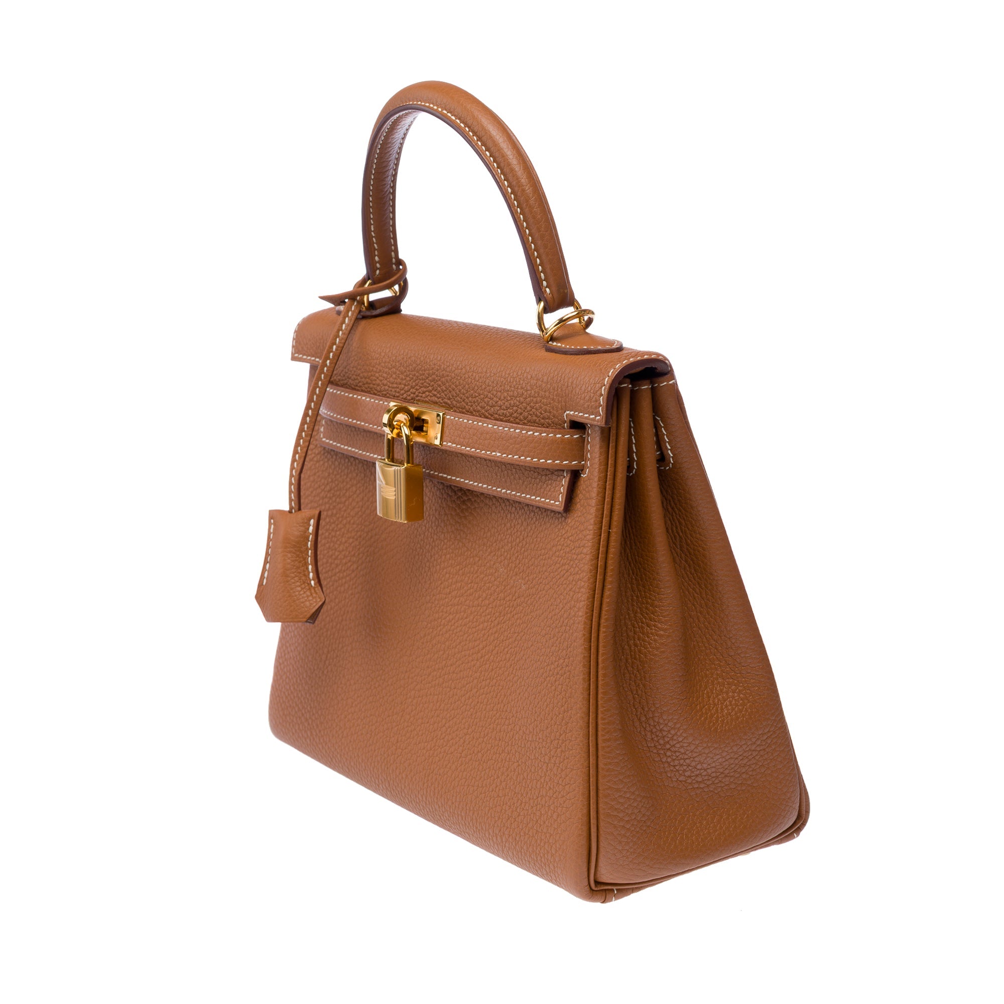 Sac HERMES Kelly 25 en Cuir Doré - 103311