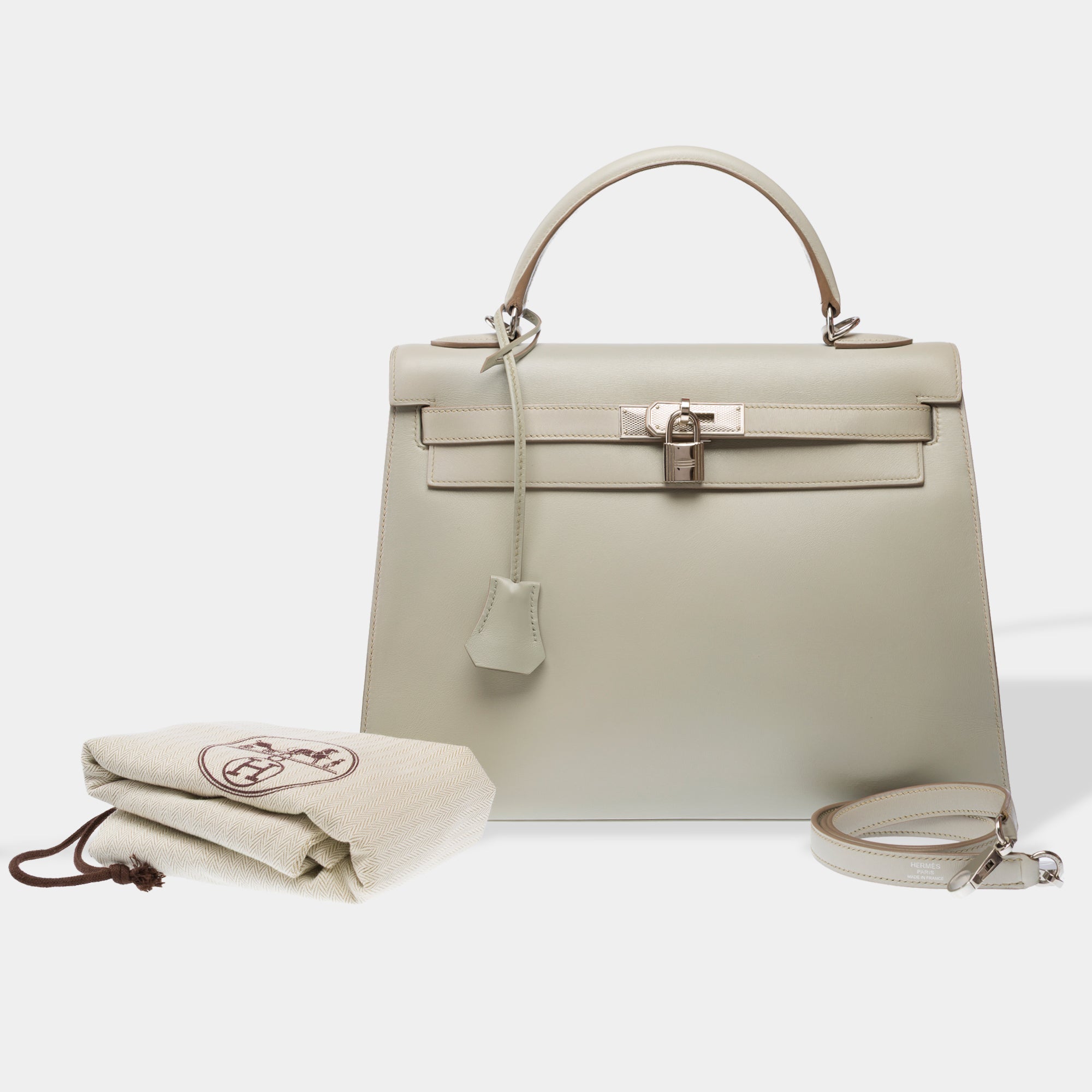 Sac HERMES Kelly 32 en Cuir Gris - 103303