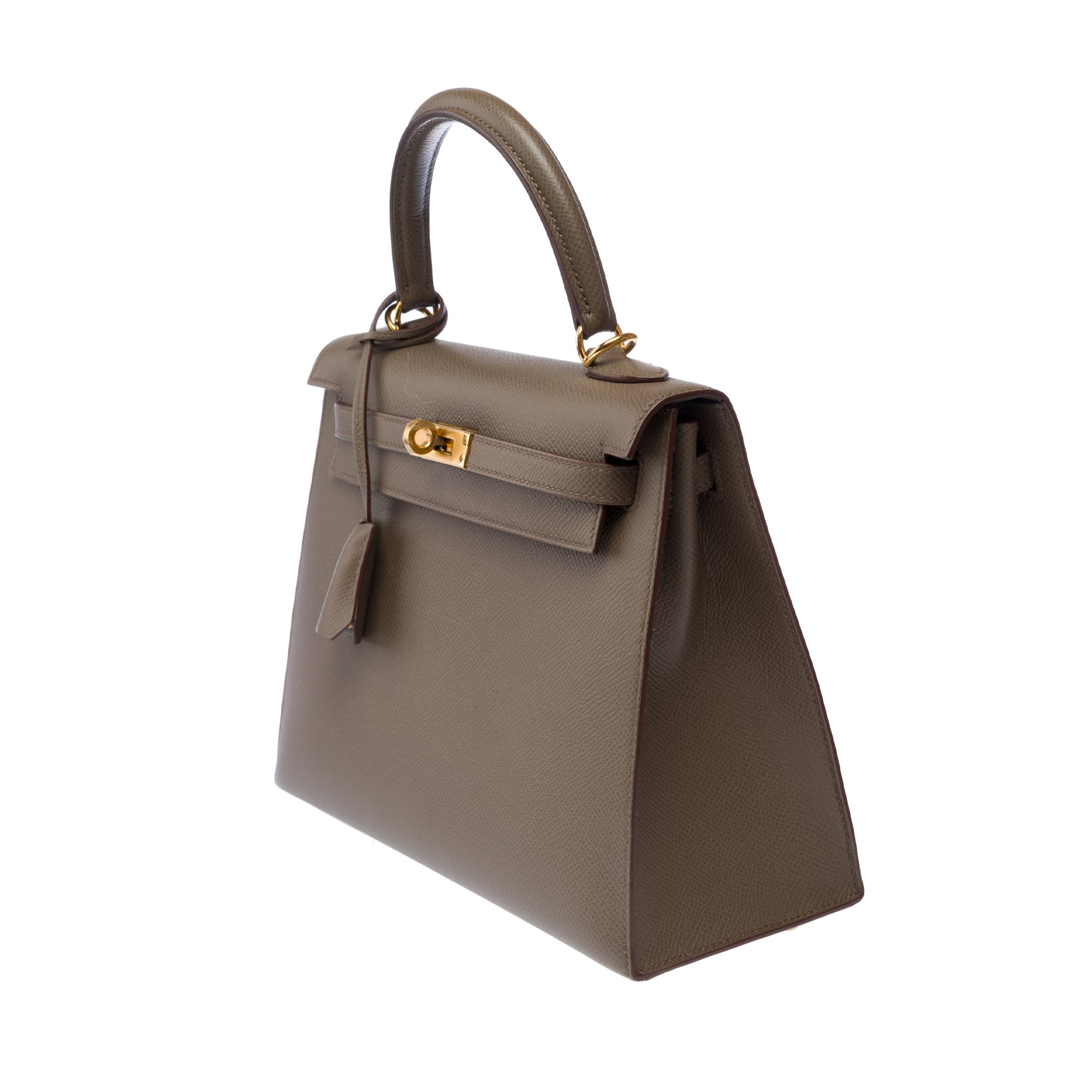 Sac HERMES Kelly 25 en Cuir Gris - 103308