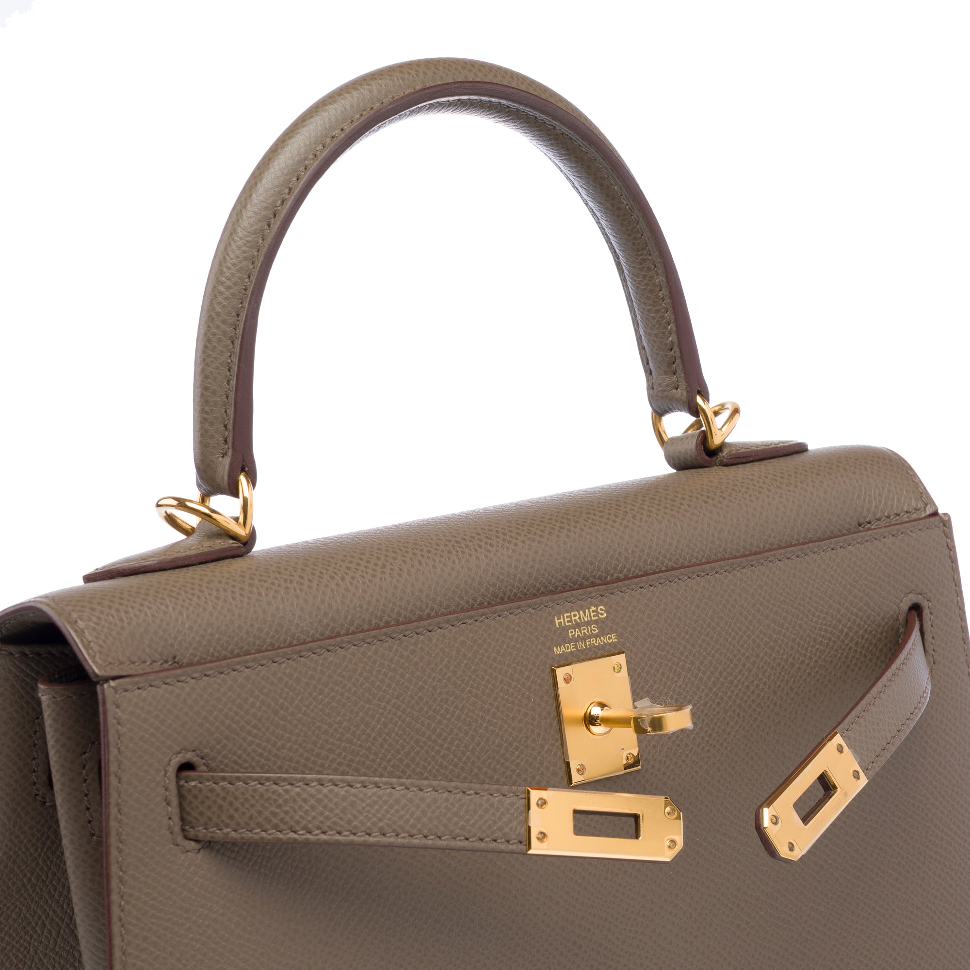 Sac HERMES Kelly 25 en Cuir Gris - 103308