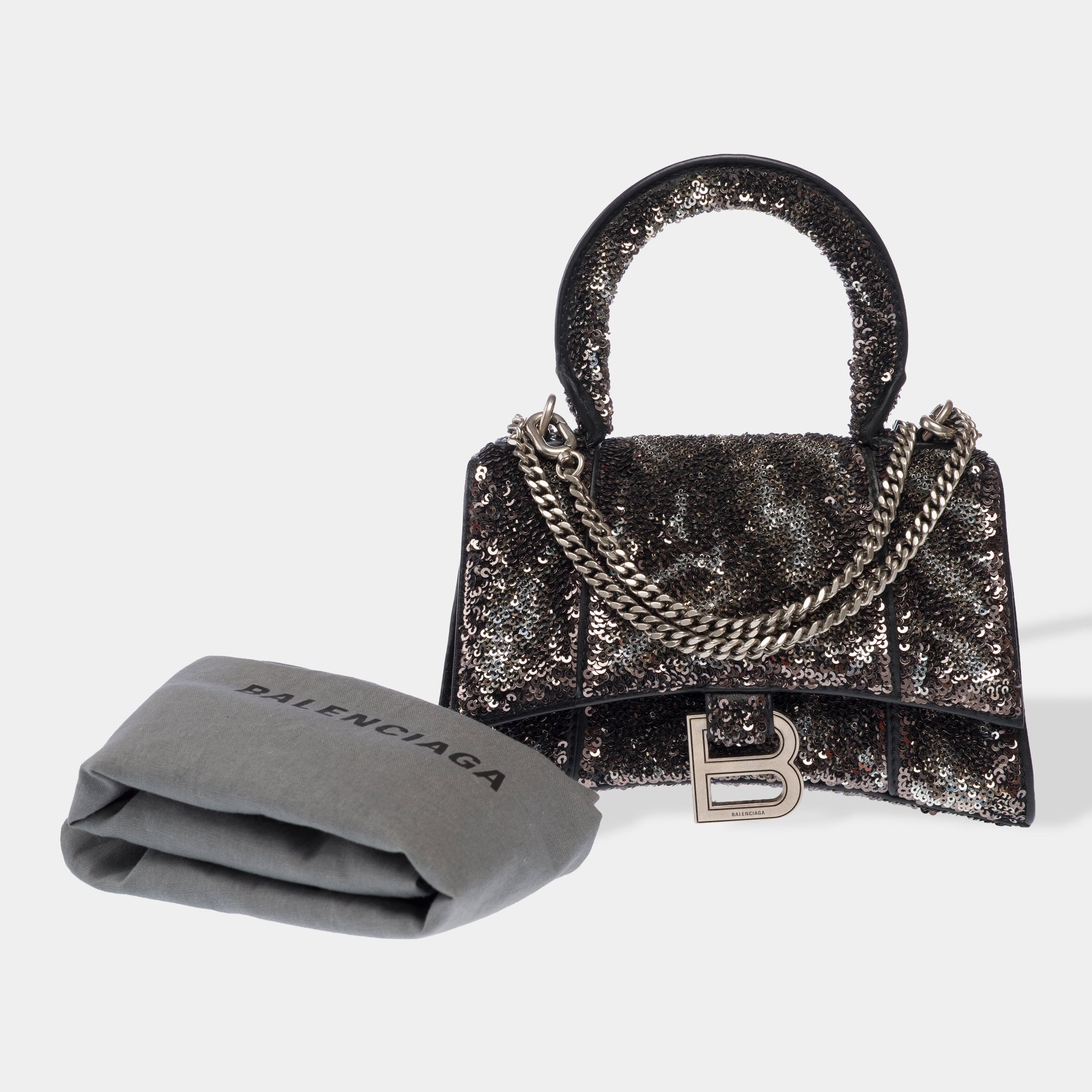 Sac BALENCIAGA Hourglass en Briller Argent - 103319