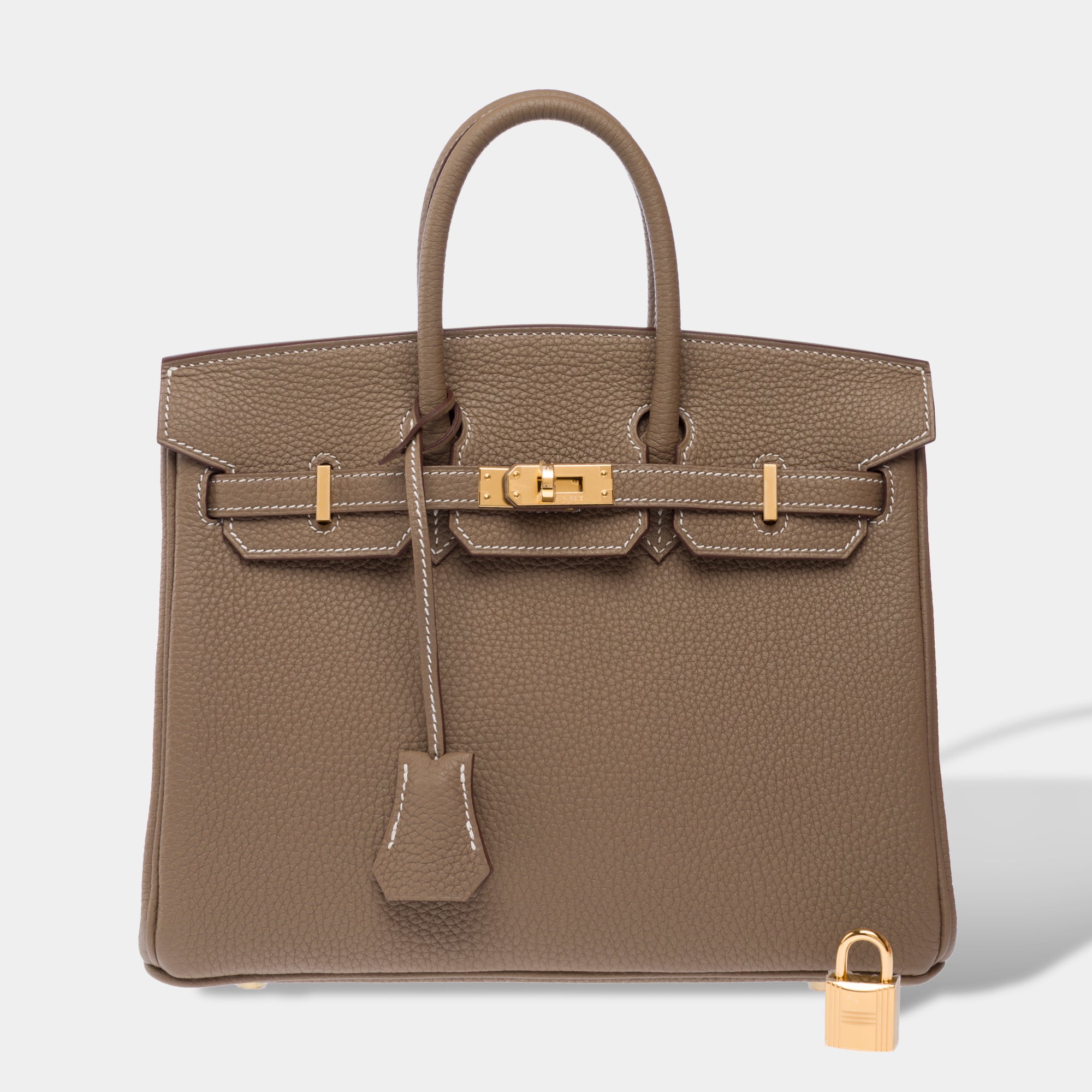 Sac HERMES Birkin 25 en Cuir Étoupe - 103324