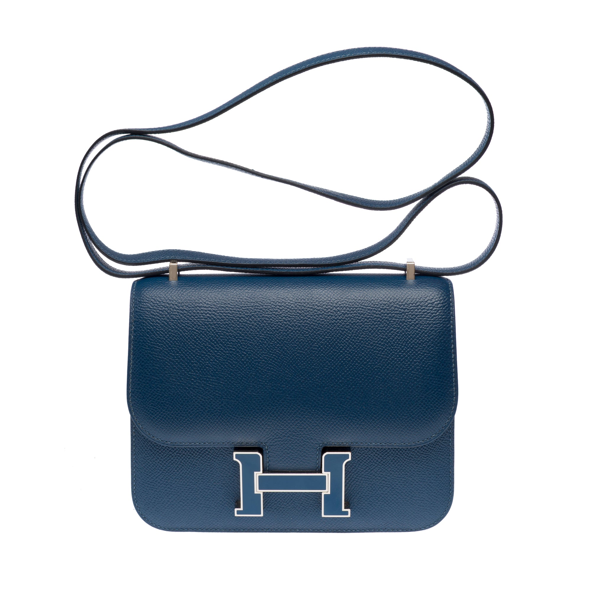 Sac HERMES Constance en Cuir Bleu - 103314
