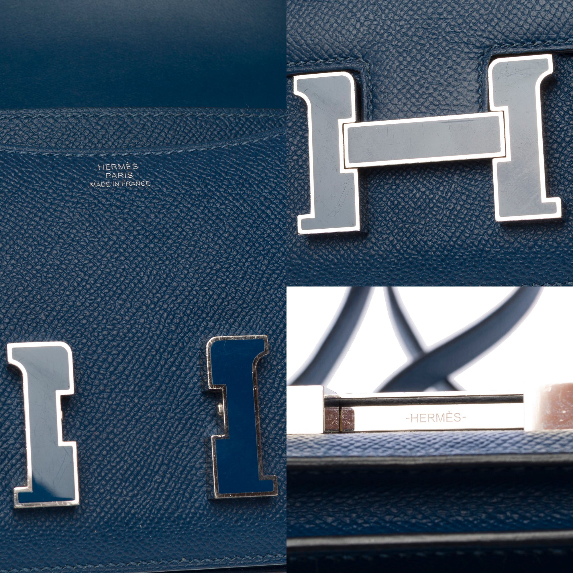 Sac HERMES Constance en Cuir Bleu - 103314