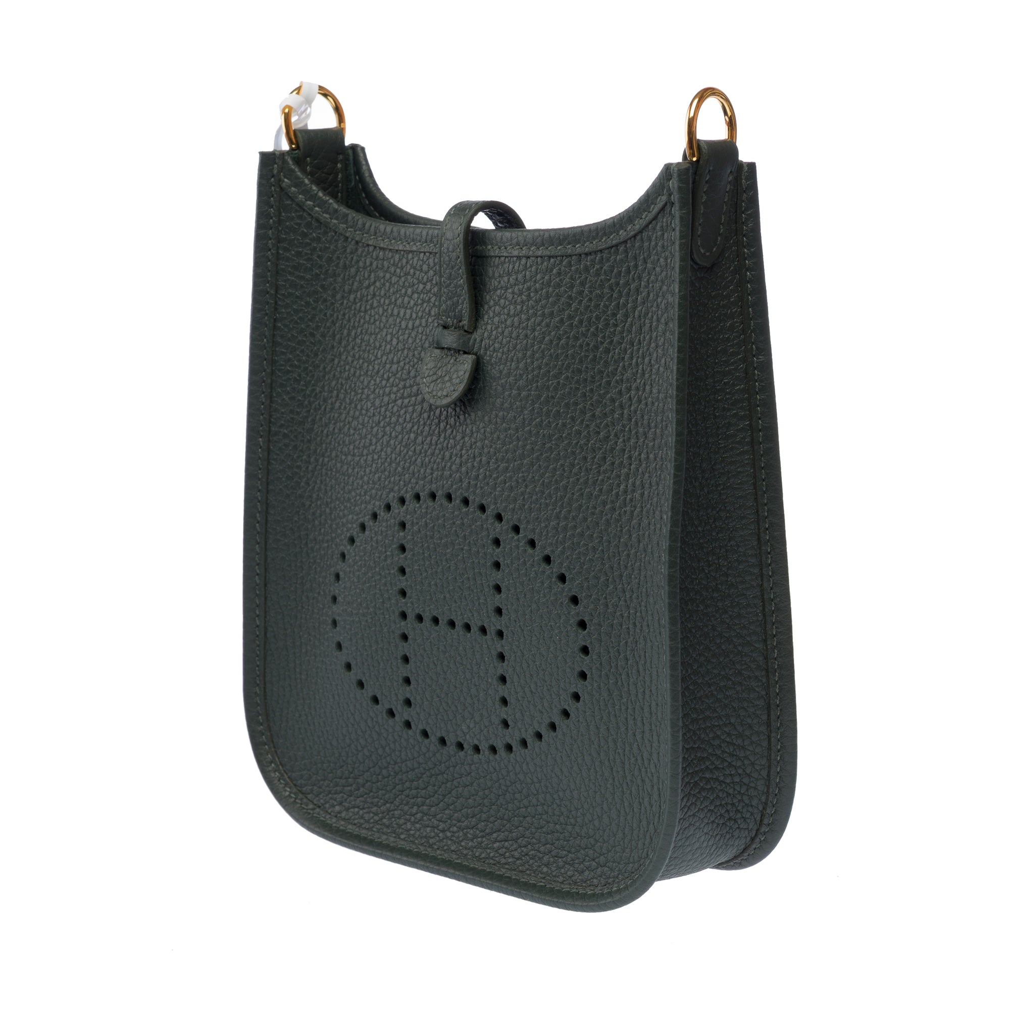 Sac HERMES Mini Evelyne en Cuir Vert - 103300