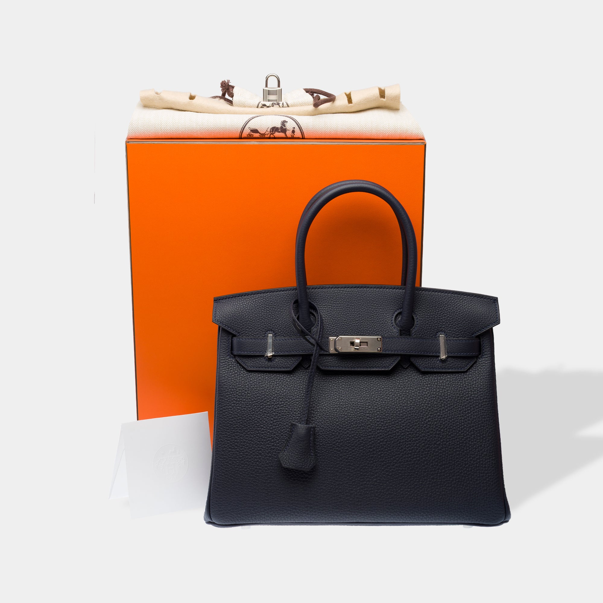 Sac HERMES Birkin 30 en Cuir Bleu Marine - 103339