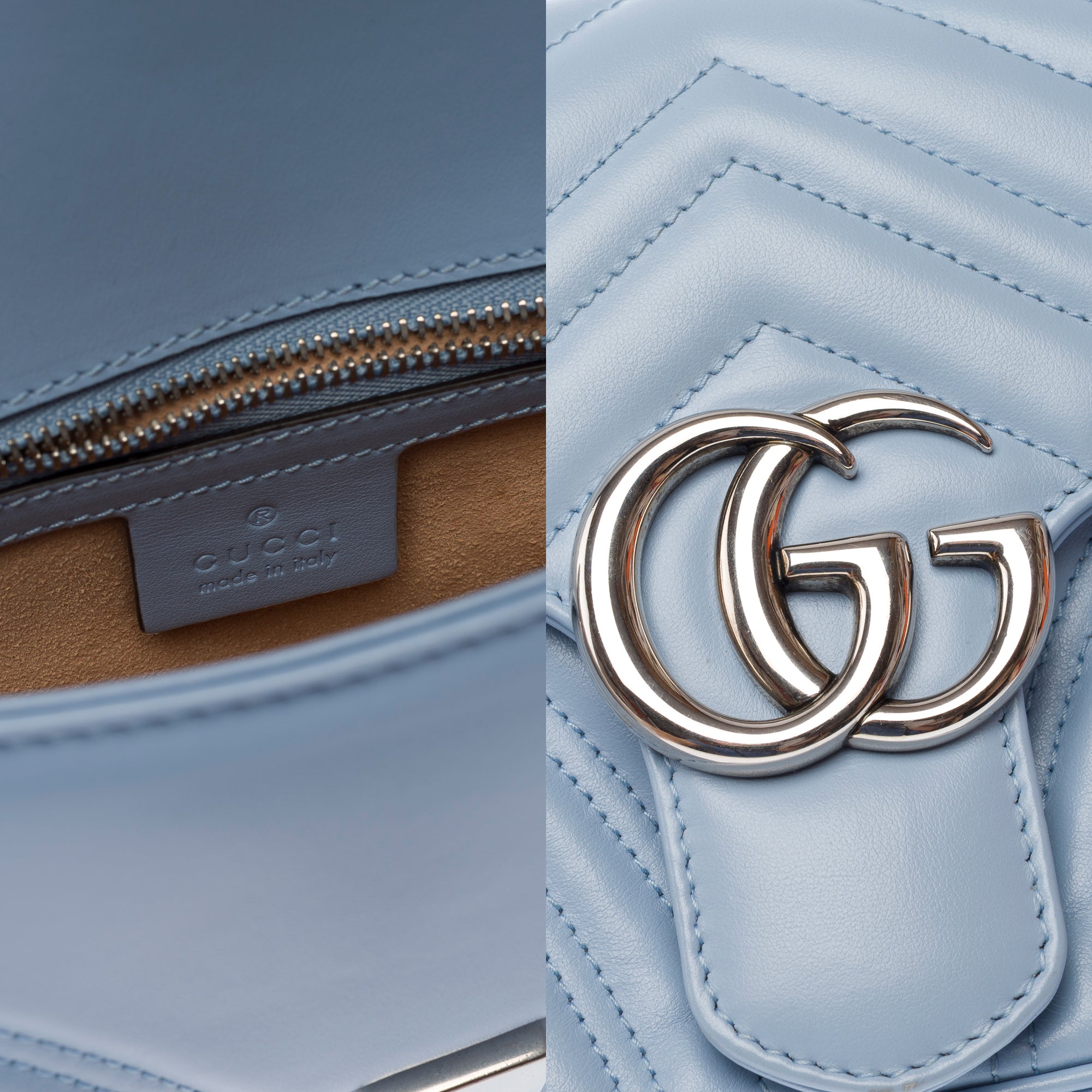 Sac GUCCI Marmont en Cuir Bleu - 103342
