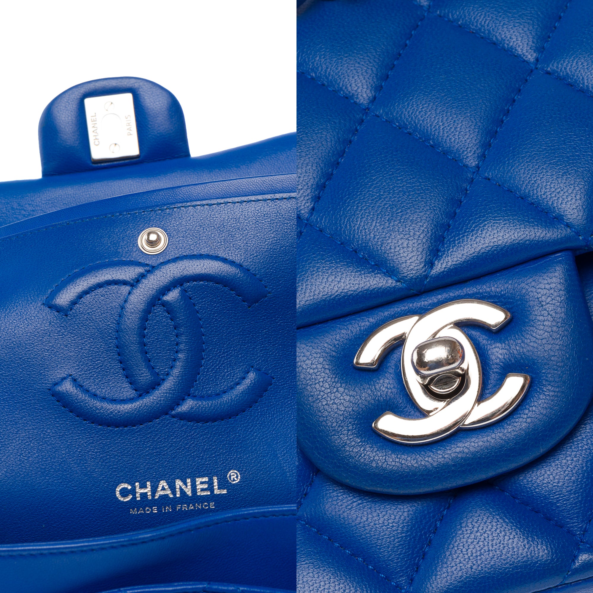 Sac CHANEL Timeless/Classique en Cuir Bleu - 103333