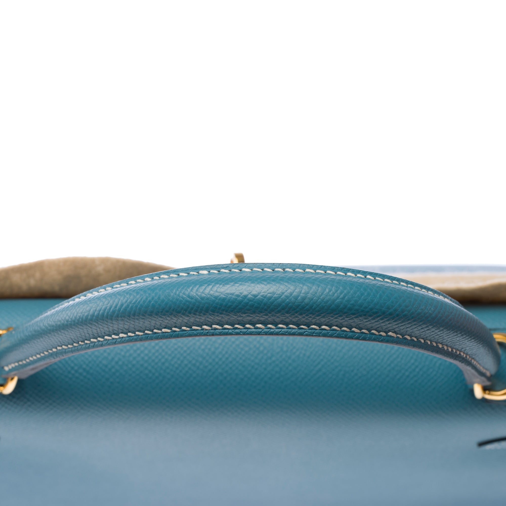 Sac HERMES Kelly 32 en Cuir Bleu - 103329