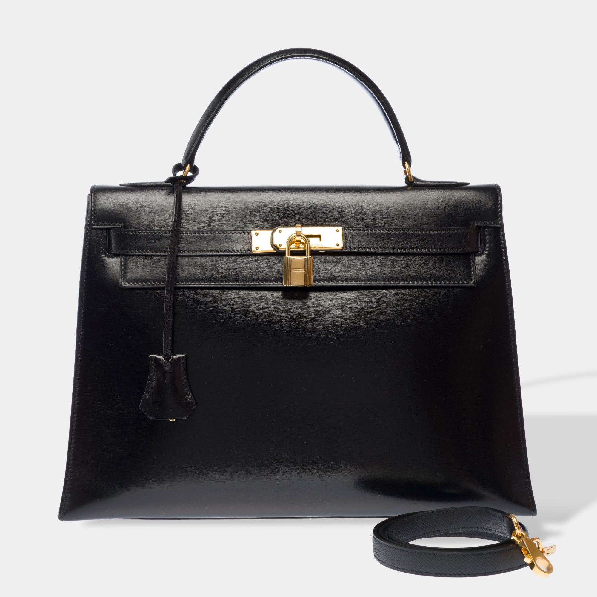 Sac HERMES Kelly 32 en Cuir Noir - 103331