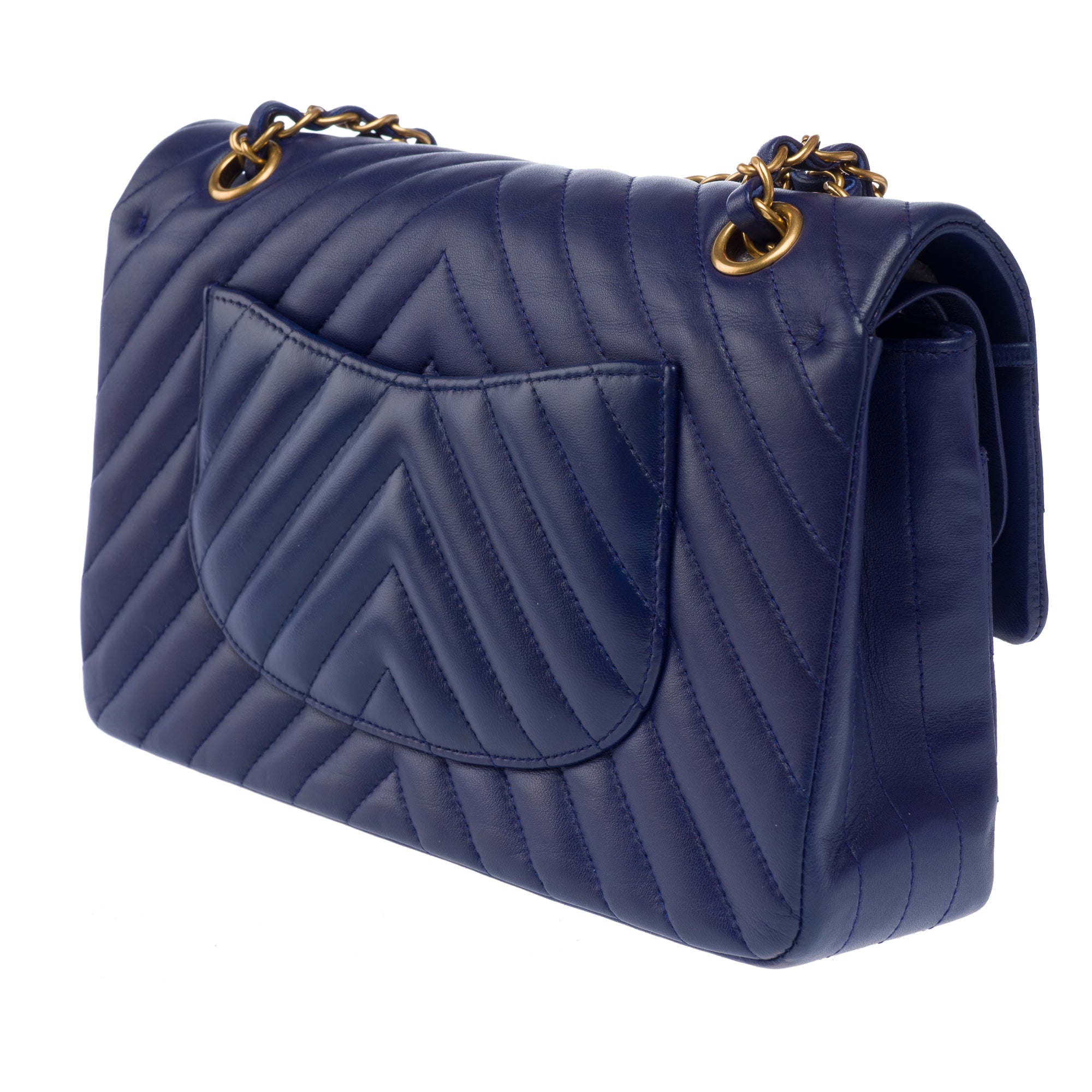 Sac CHANEL Timeless/Classique en Cuir Bleu - 103359