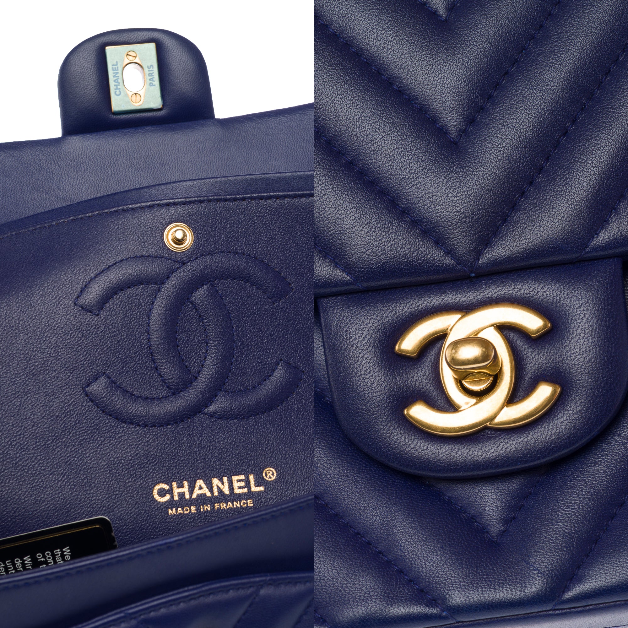 Sac CHANEL Timeless/Classique en Cuir Bleu - 103359