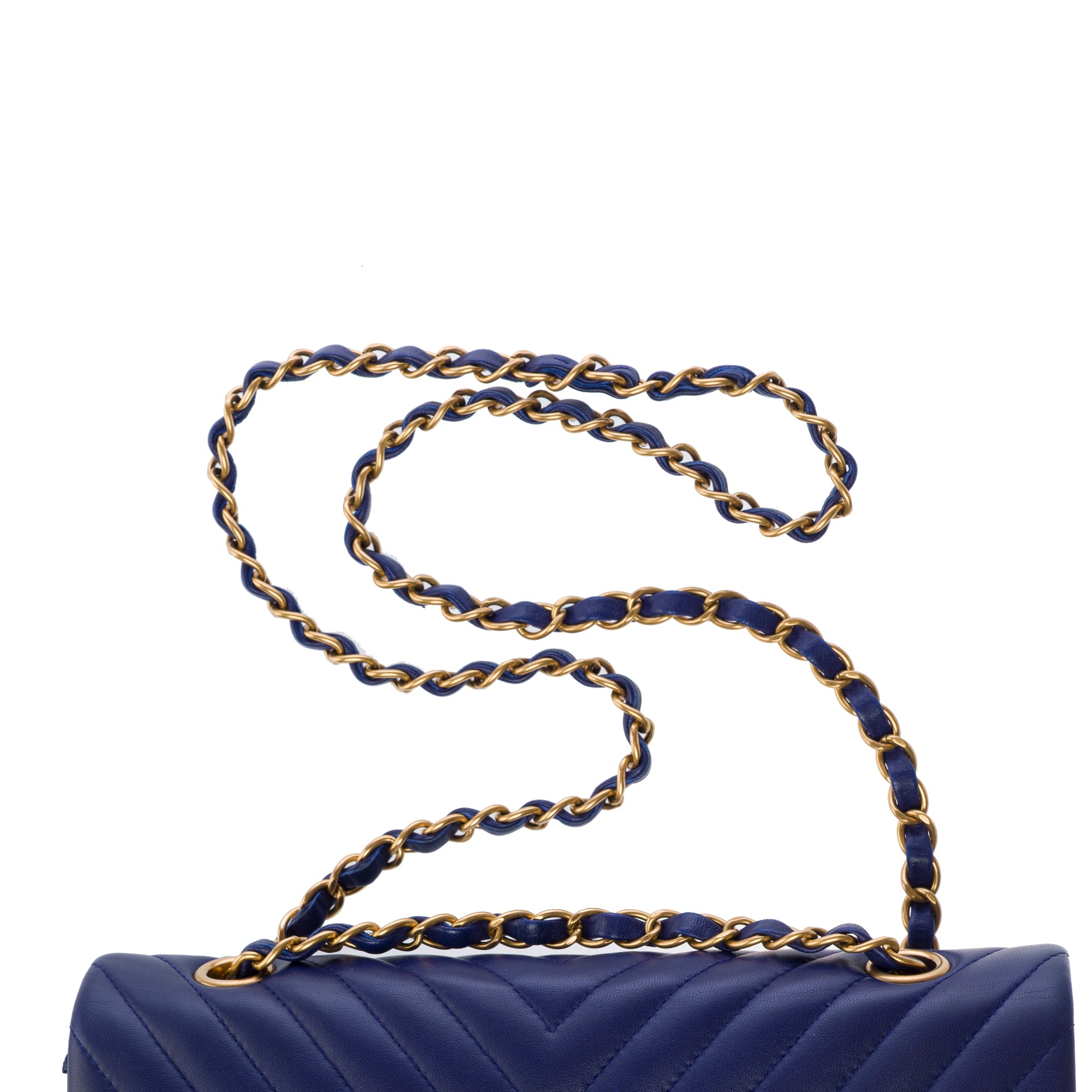 Sac CHANEL Timeless/Classique en Cuir Bleu - 103359