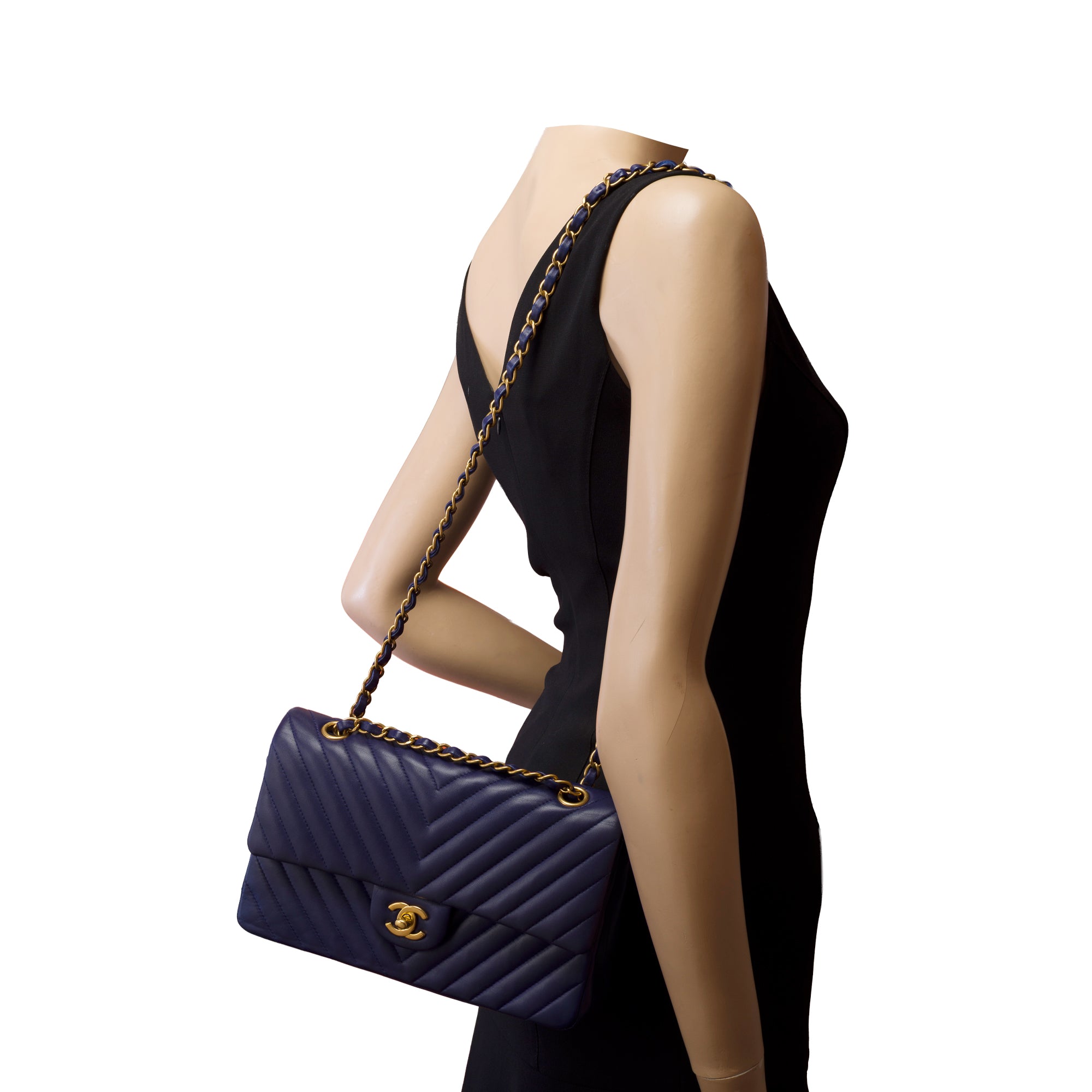 Sac CHANEL Timeless/Classique en Cuir Bleu - 103359