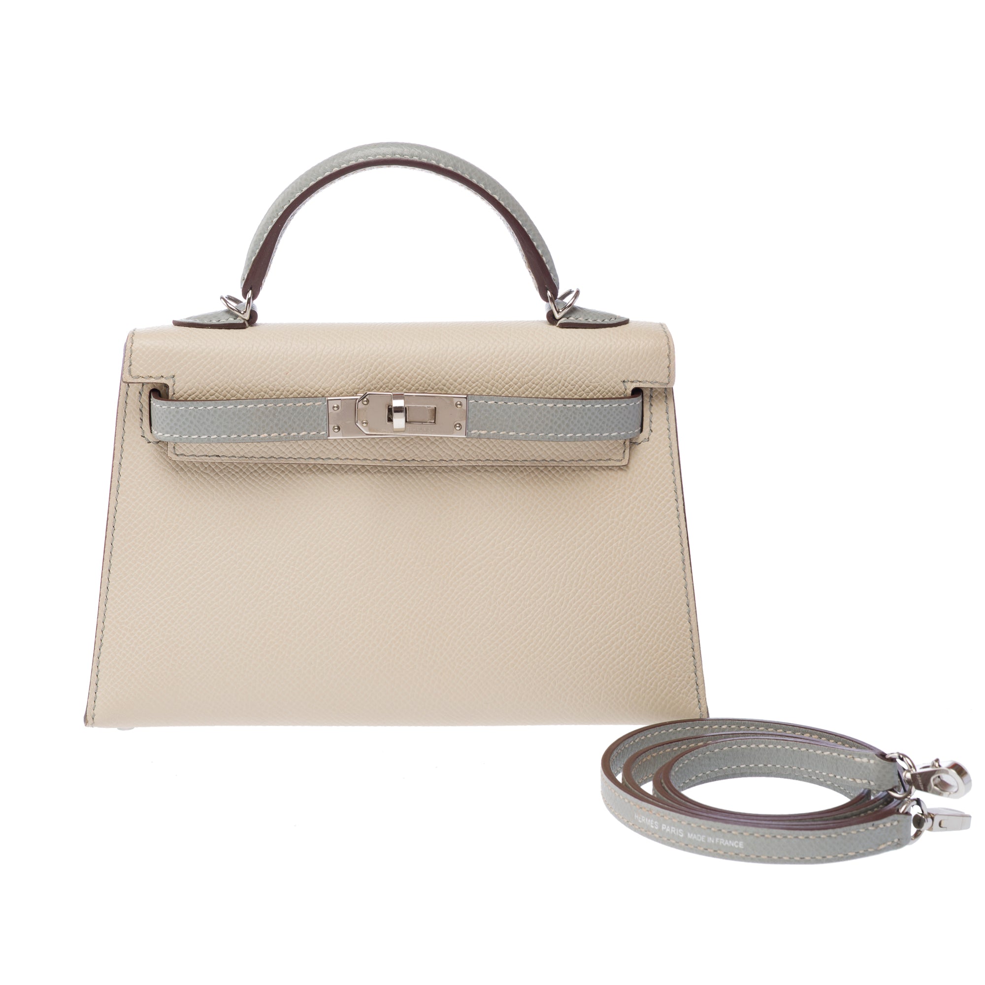 Sac HERMES Kelly Mini en Cuir Beige - 103361