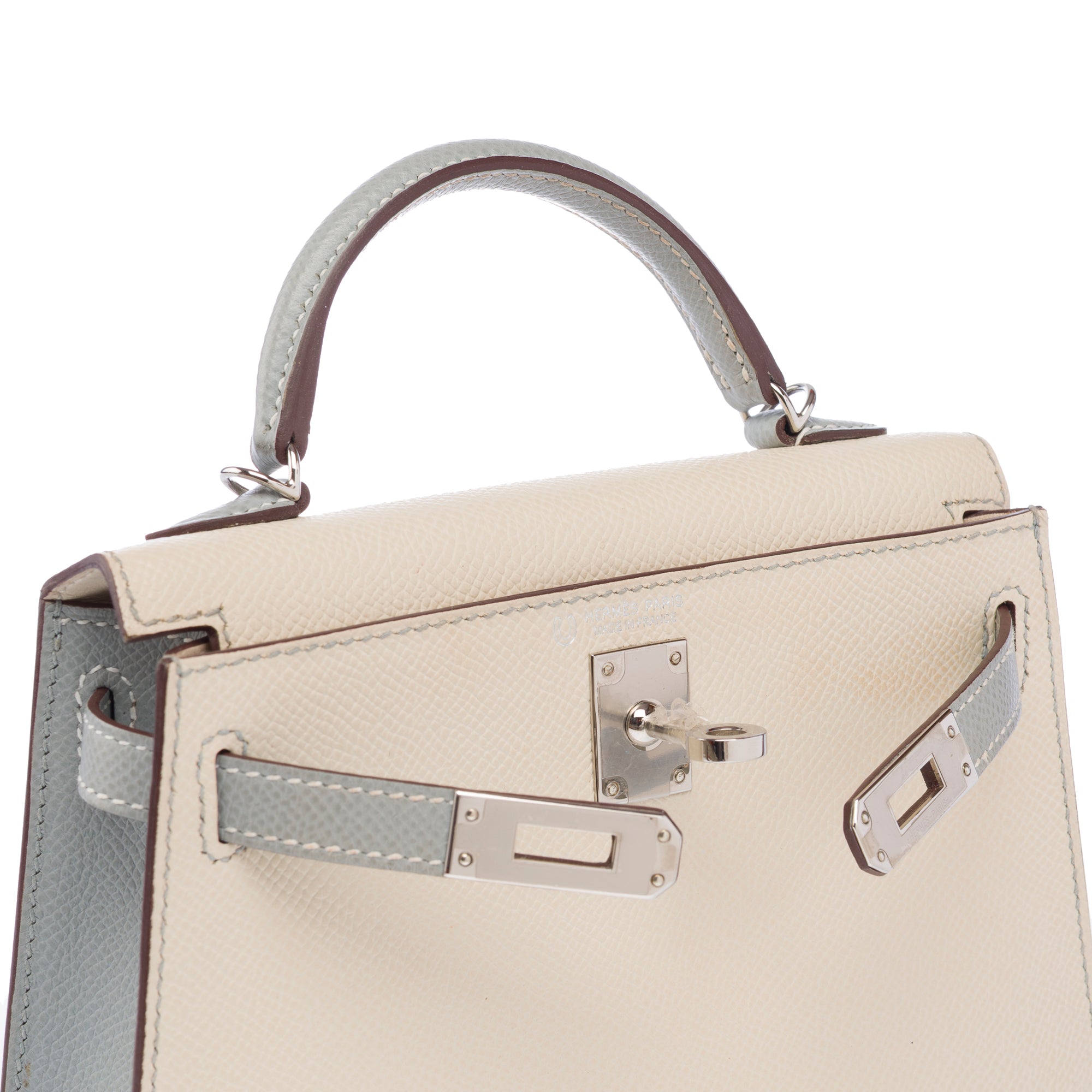 Sac HERMES Kelly Mini en Cuir Beige - 103361