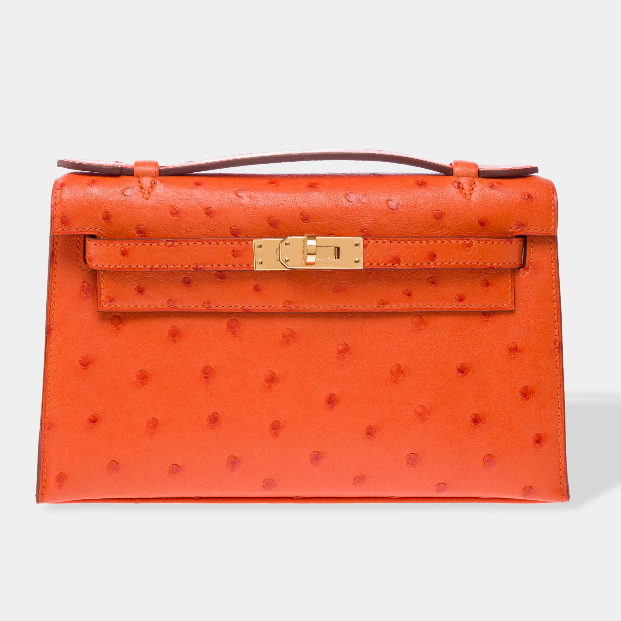 Sac HERMES Kelly Mini en Cuirs exotiques Orange - 103364