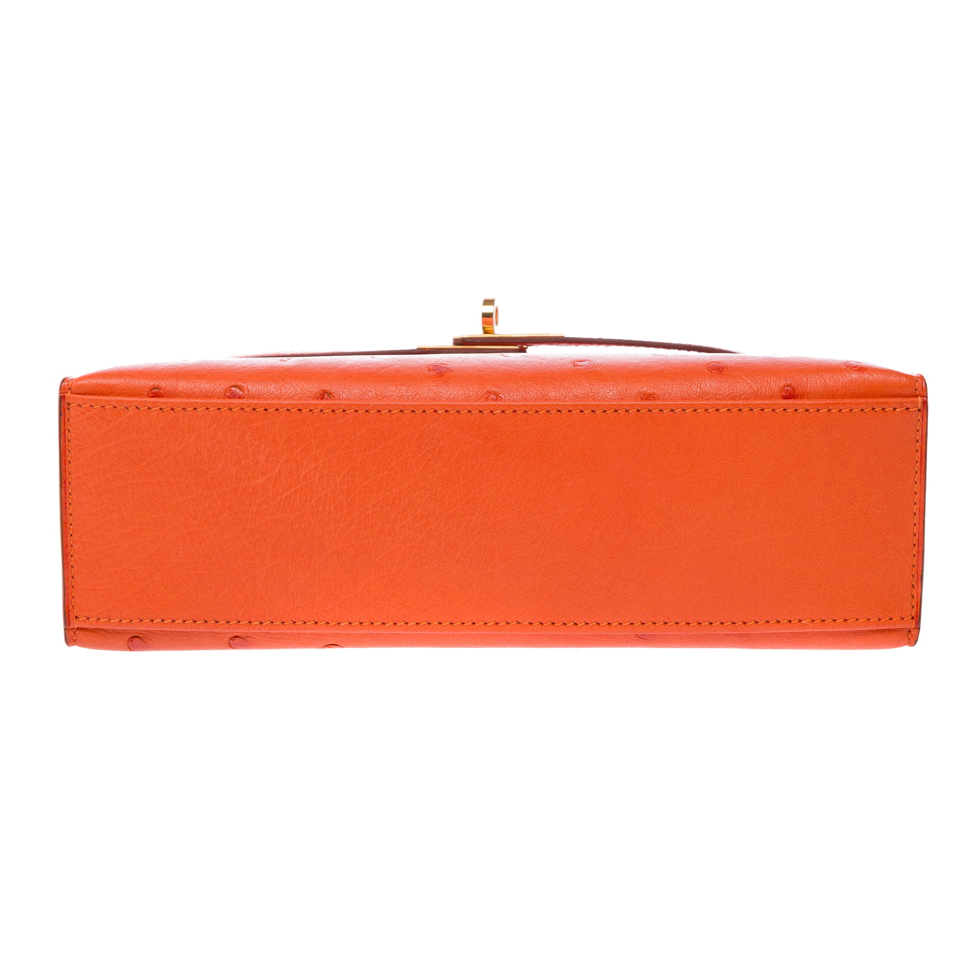 Sac HERMES Kelly Mini en Cuirs exotiques Orange - 103364