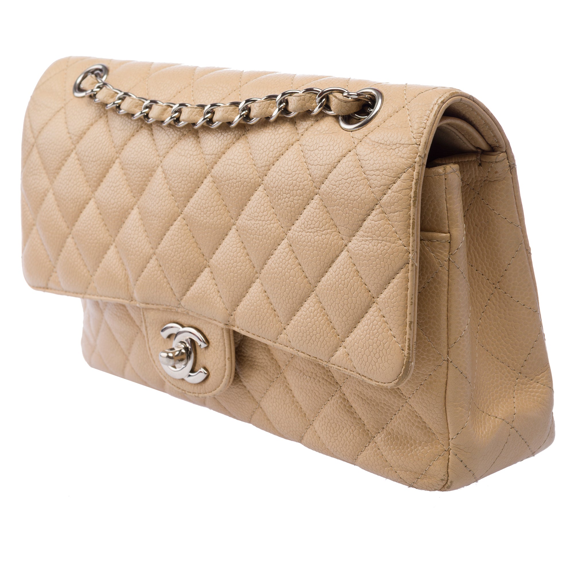 Sac CHANEL Timeless/Classique en Cuir Beige - 103360
