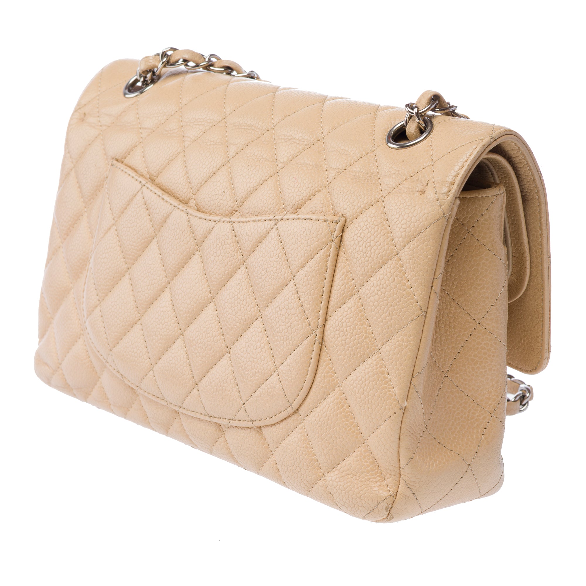 Sac CHANEL Timeless/Classique en Cuir Beige - 103360