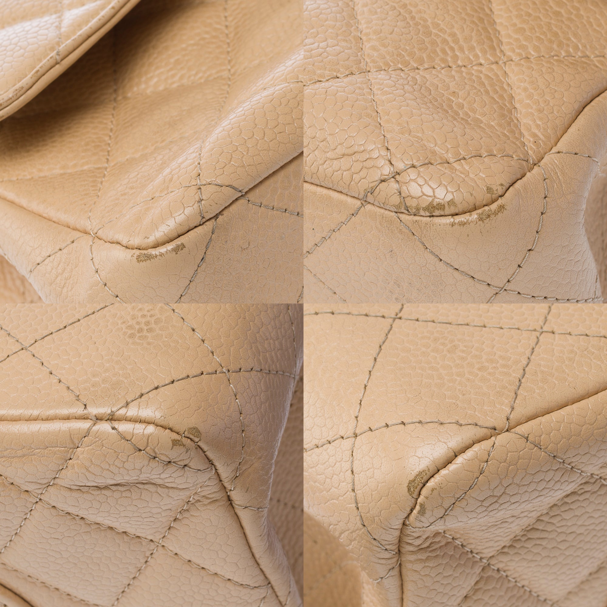 Sac CHANEL Timeless/Classique en Cuir Beige - 103360
