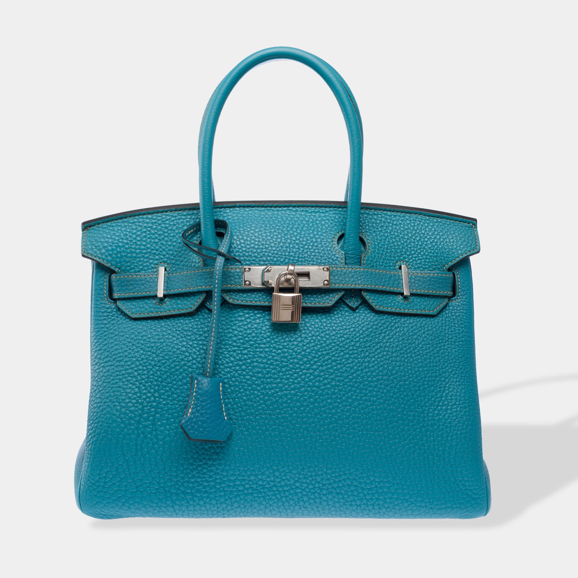 Sac HERMES Birkin 30 en Cuir Bleu - 103371