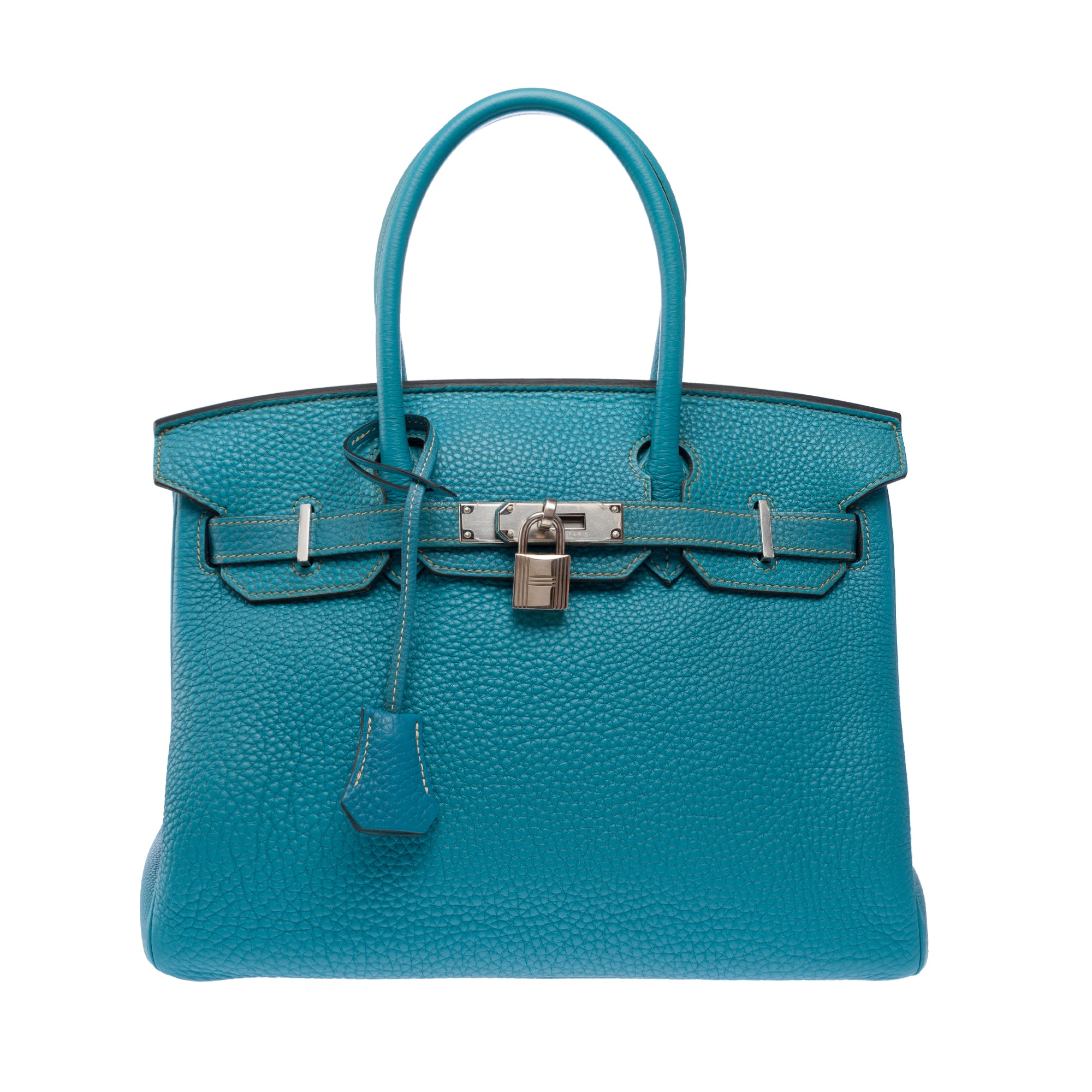 Sac HERMES Birkin 30 en Cuir Bleu - 103371