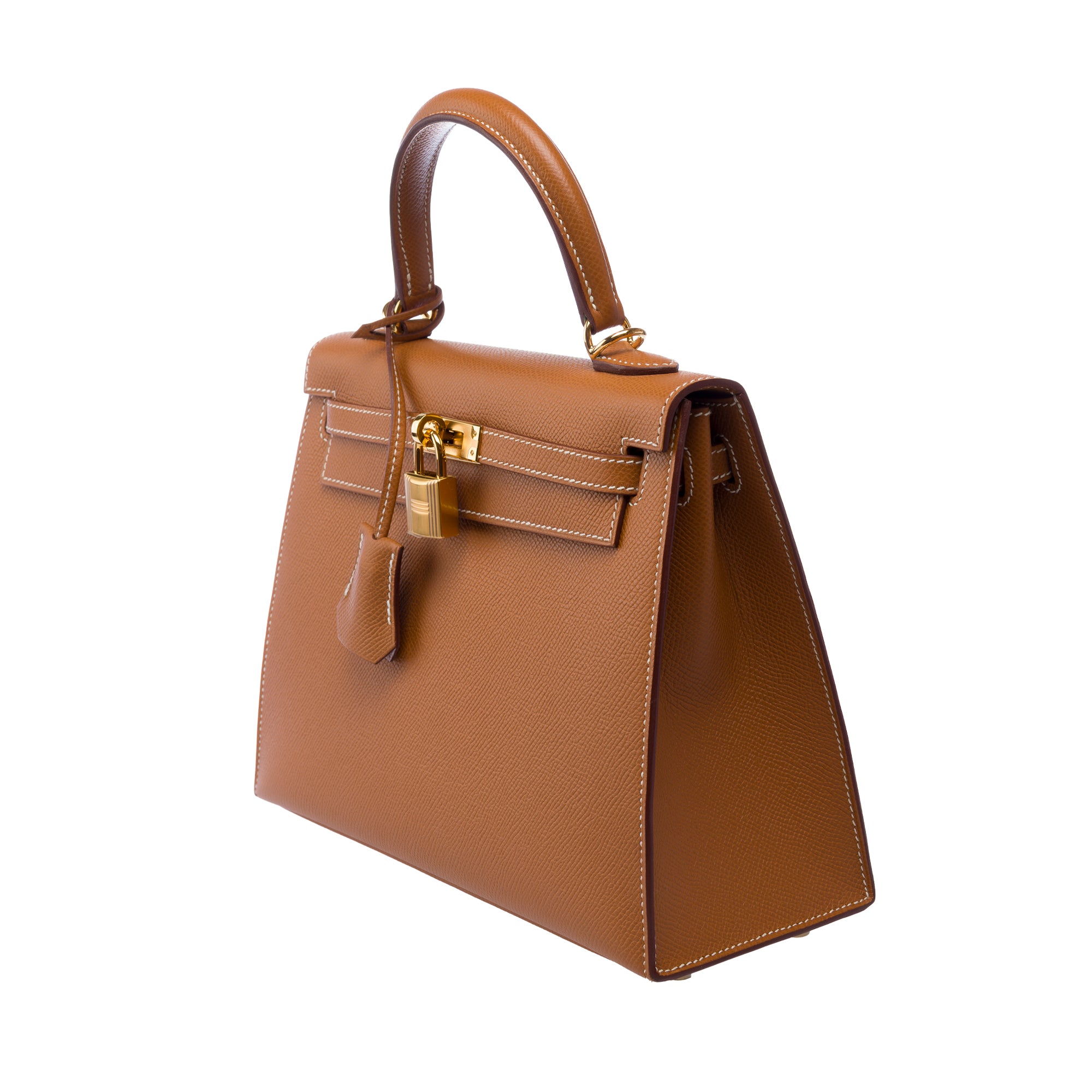 Sac HERMES Kelly 25 en Cuir Doré - 103373