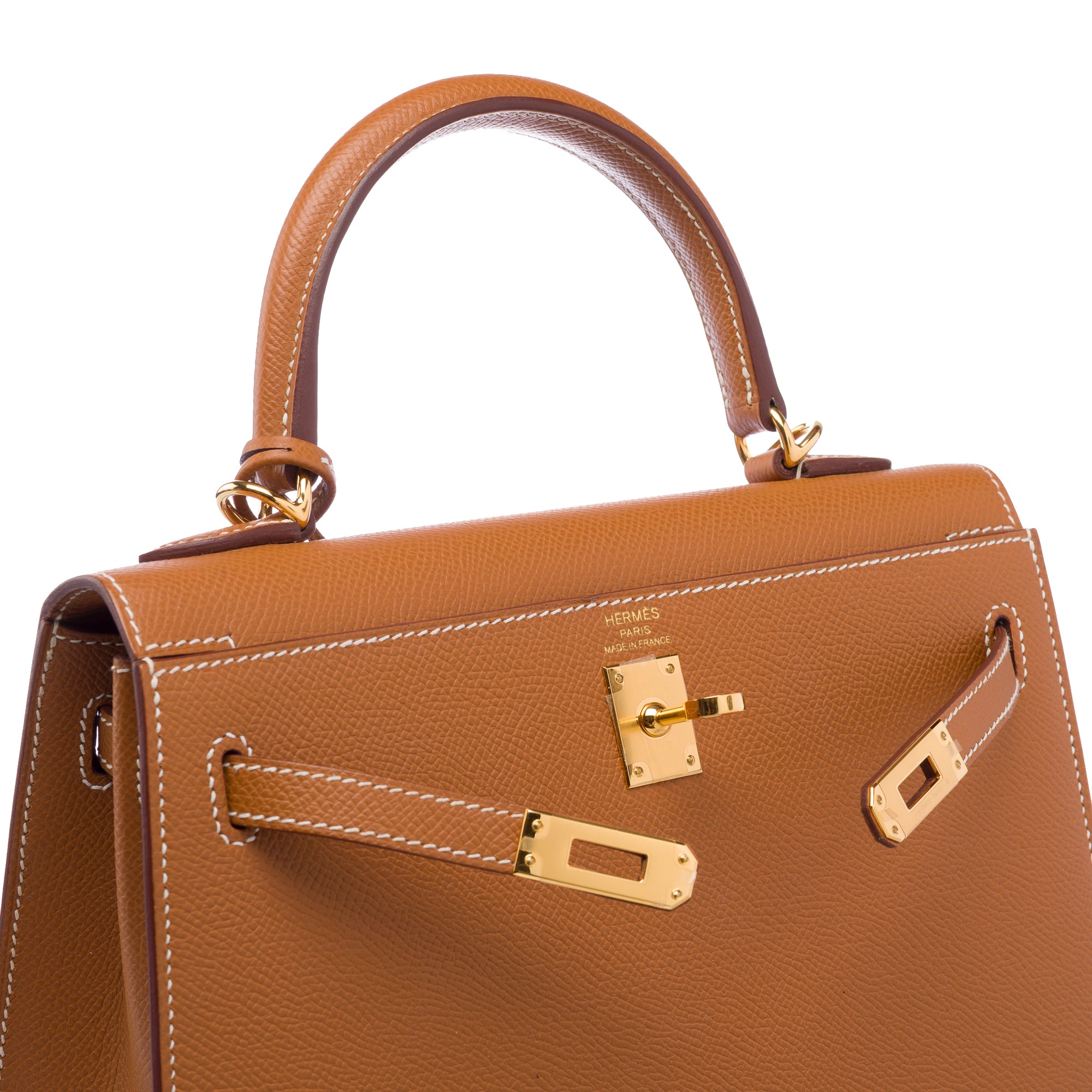 Sac HERMES Kelly 25 en Cuir Doré - 103373