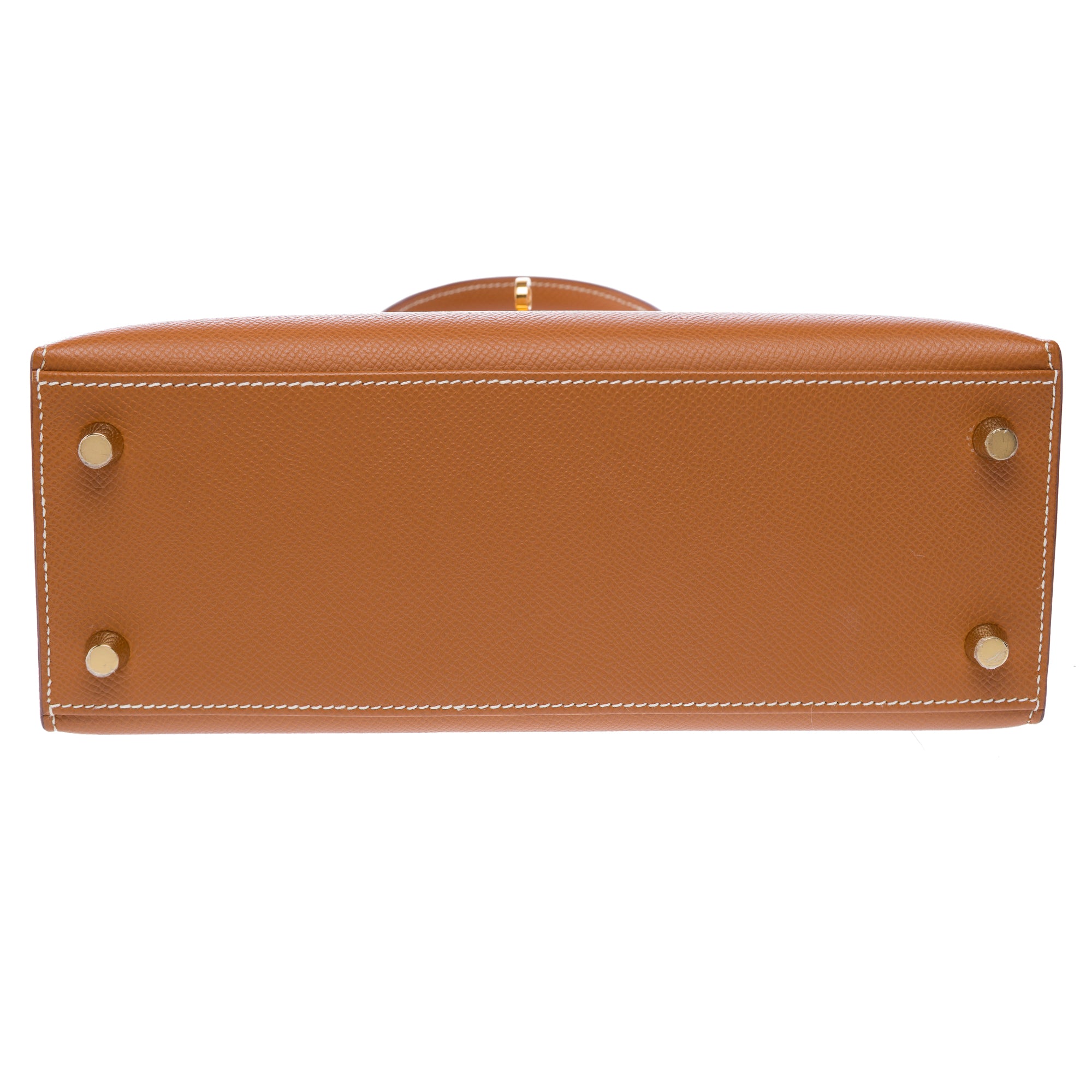 Sac HERMES Kelly 25 en Cuir Doré - 103373