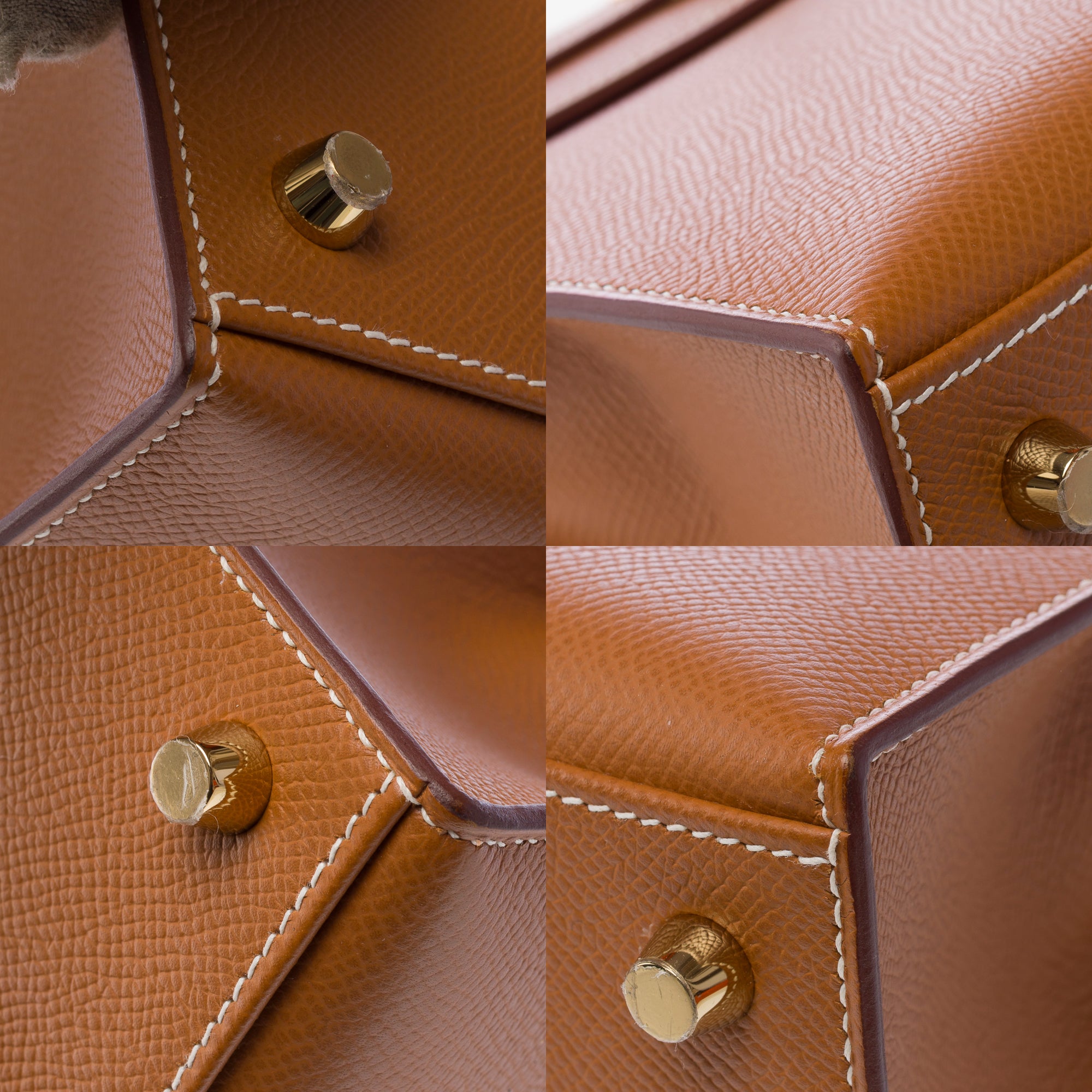 Sac HERMES Kelly 25 en Cuir Doré - 103373