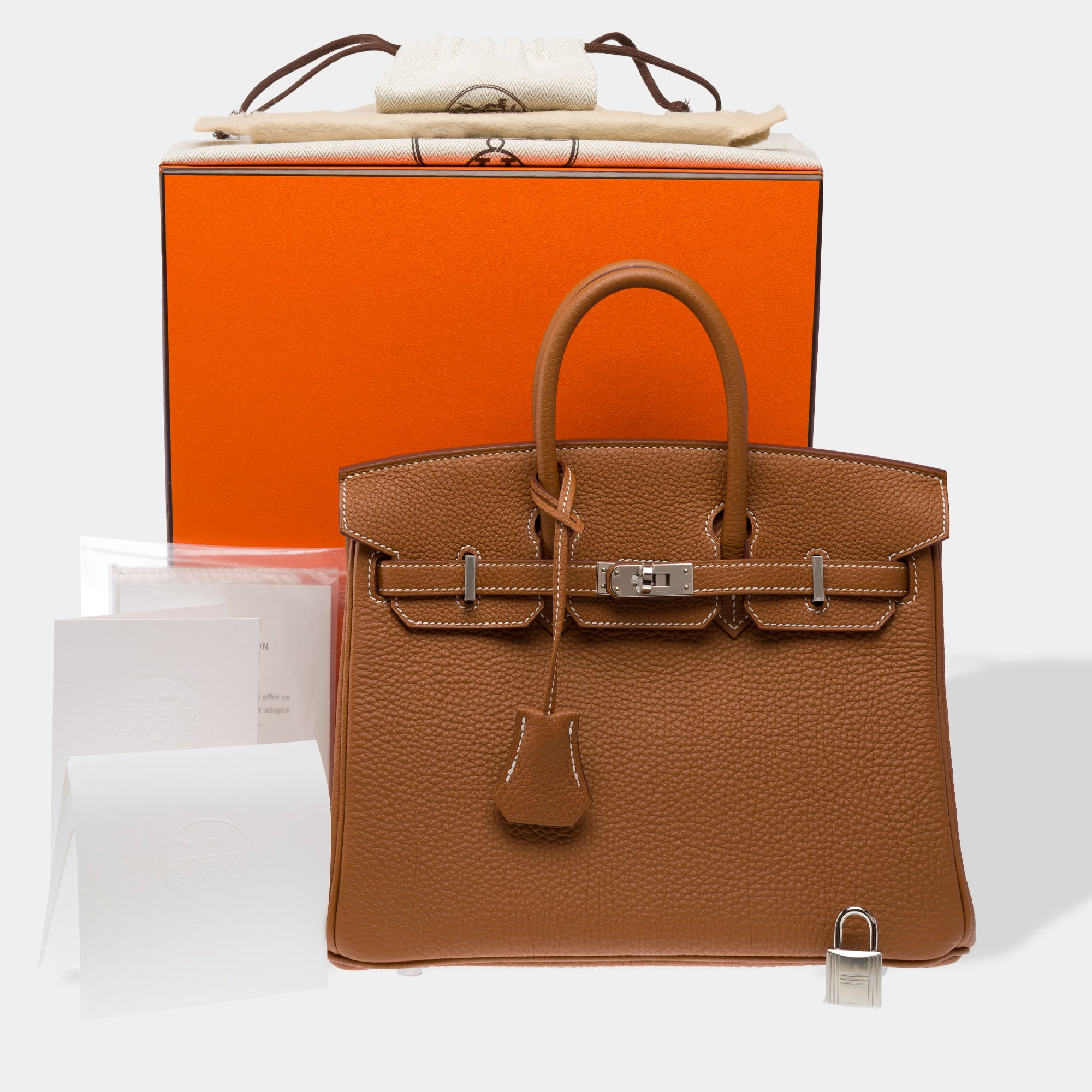 Sac HERMES Birkin 25 en Cuir Doré - 103369