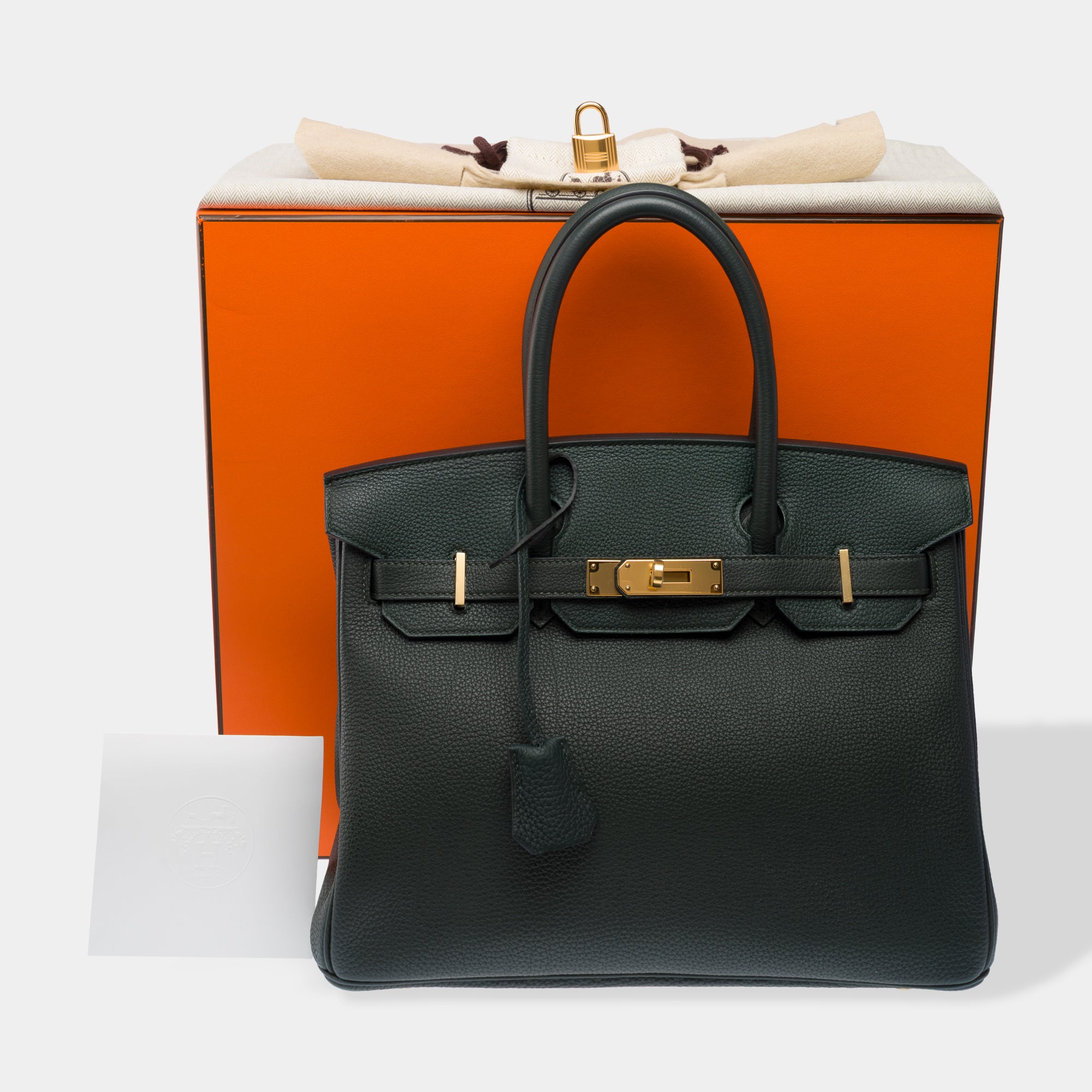 Sac HERMES Birkin 30 en Cuir Vert - 103372