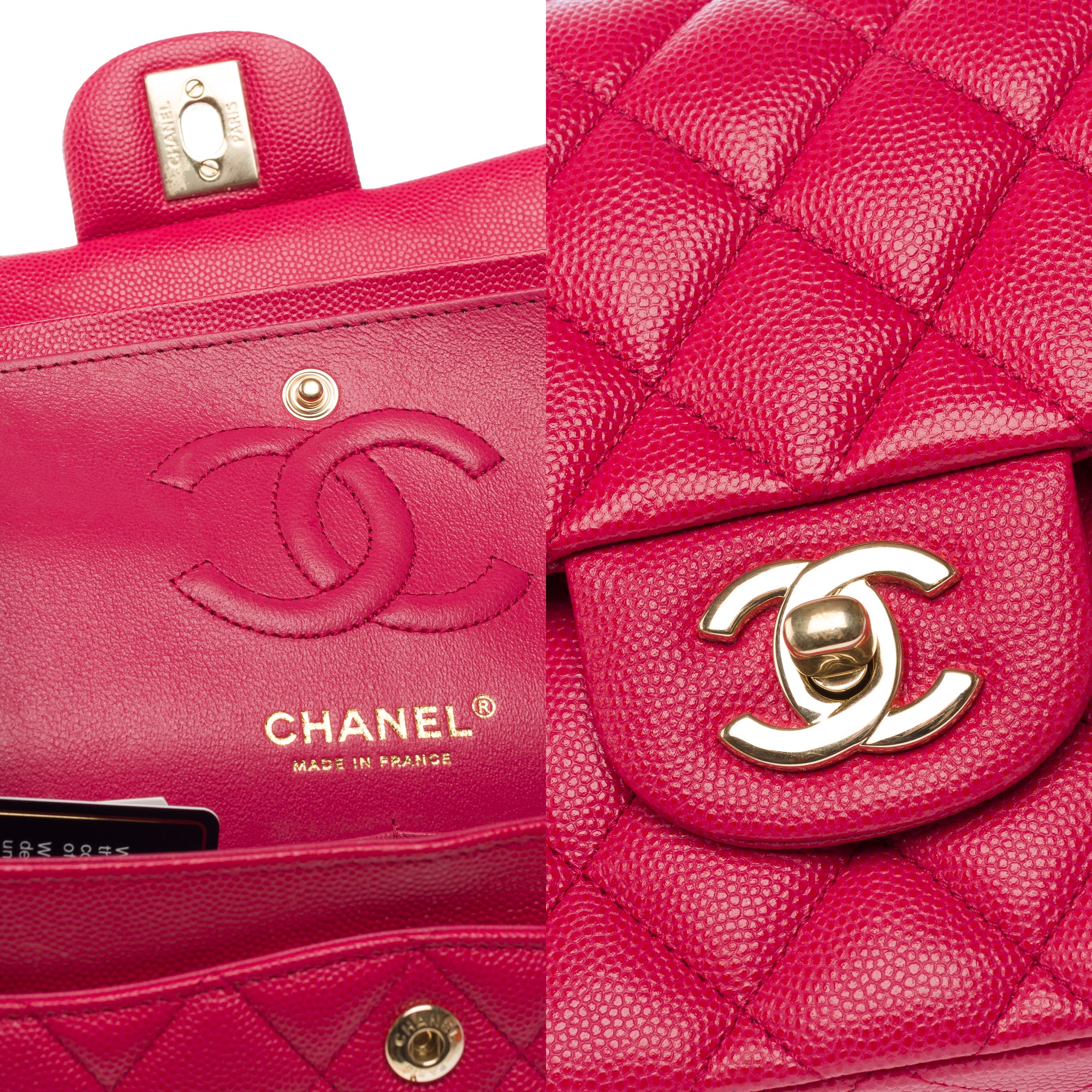 Sac CHANEL Timeless/Classique en Cuir Rose - 103370