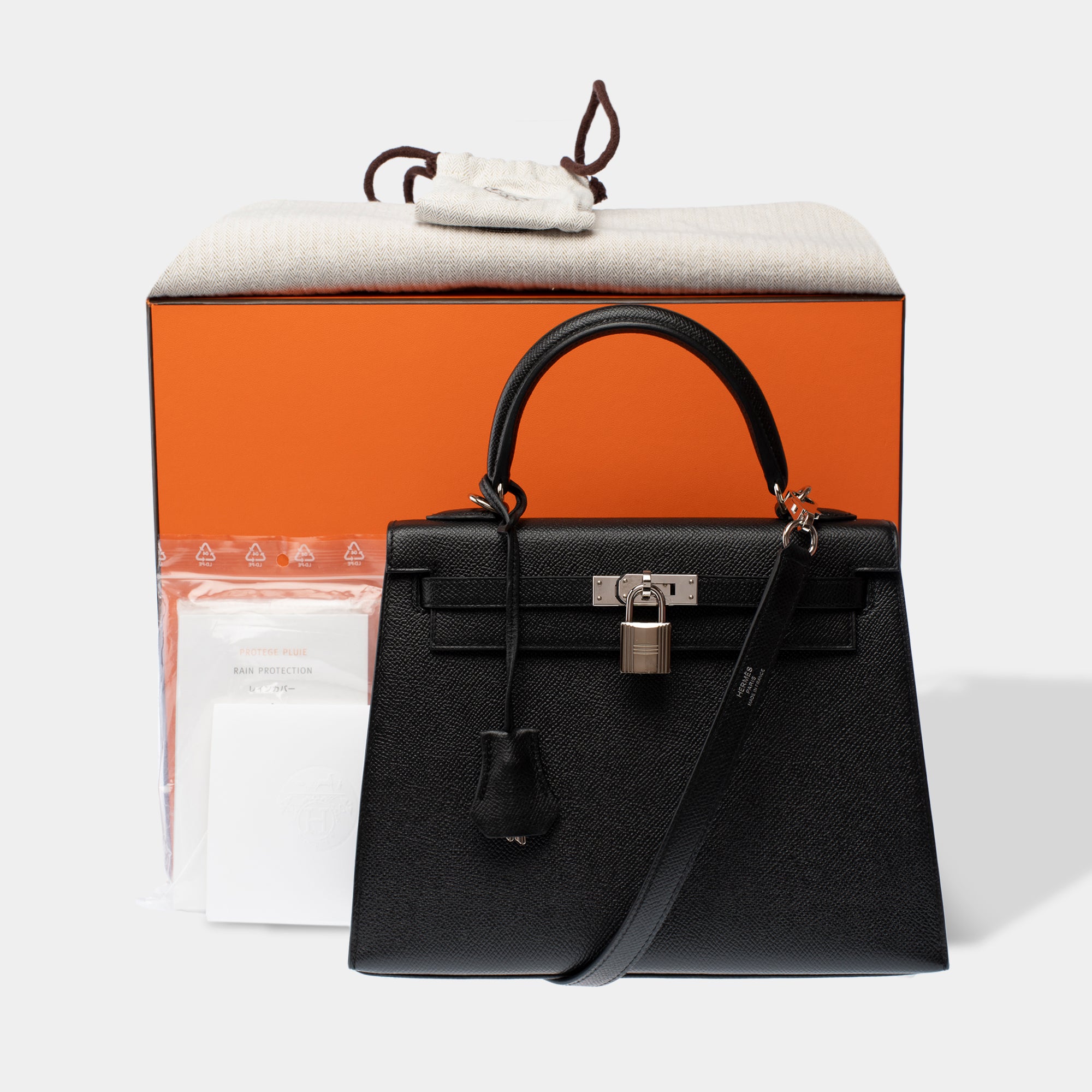 Sac HERMES Kelly 25 en Cuir Noir - 103380