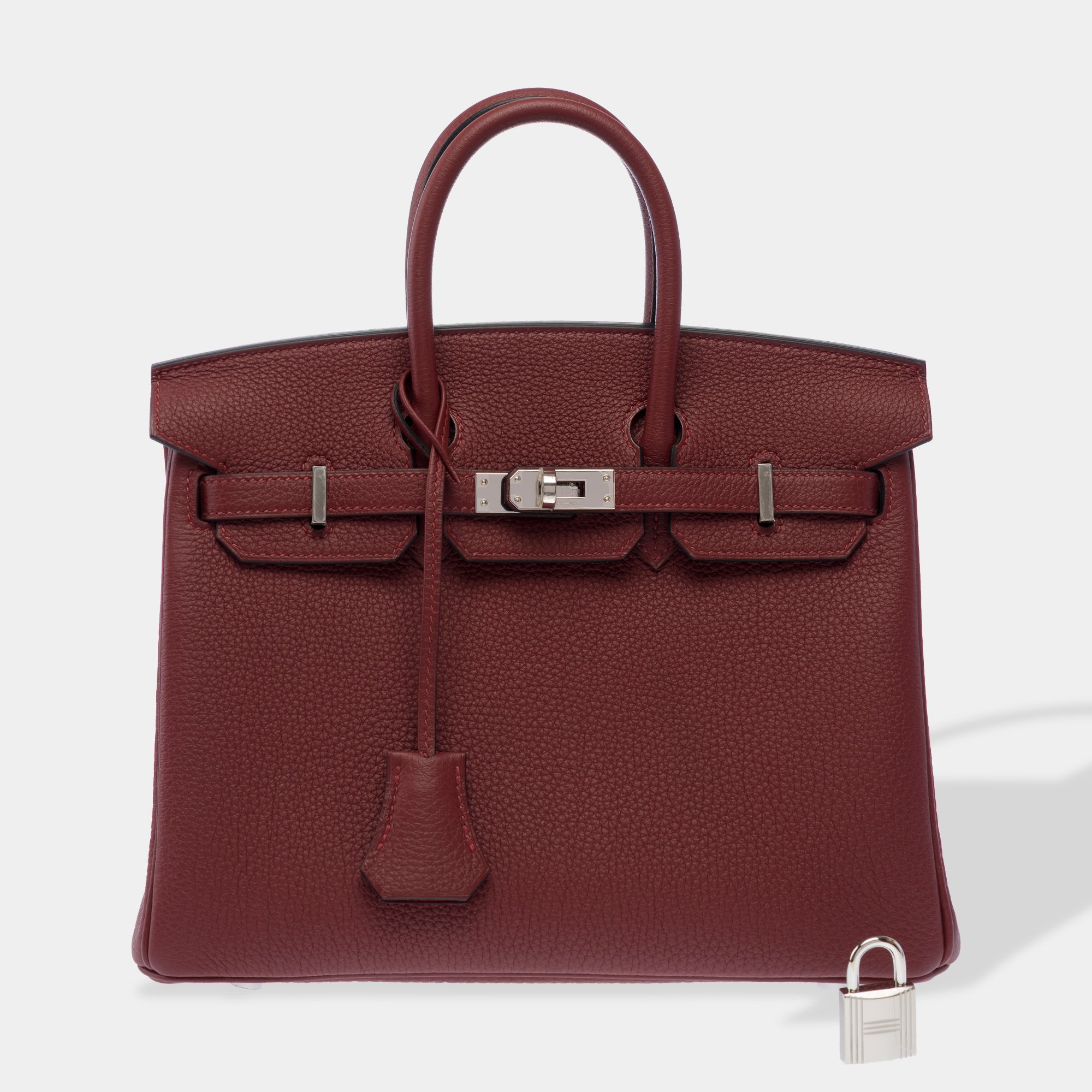 Sac HERMES Birkin 25 en Cuir Bordeaux - 103389