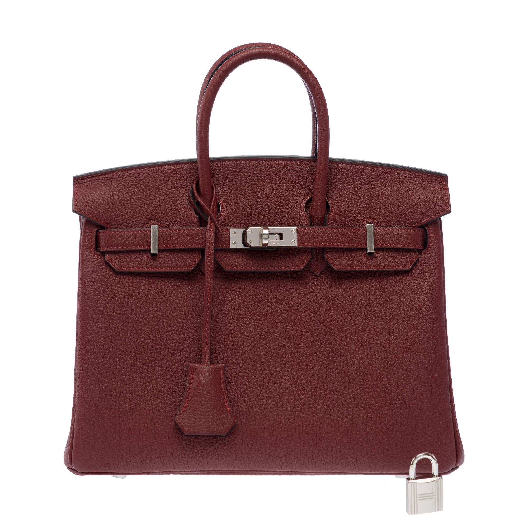 Sac HERMES Birkin 25 en Cuir Bordeaux - 103389