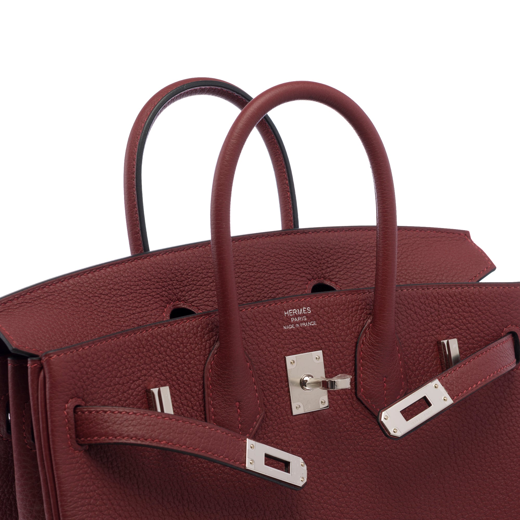 Sac HERMES Birkin 25 en Cuir Bordeaux - 103389