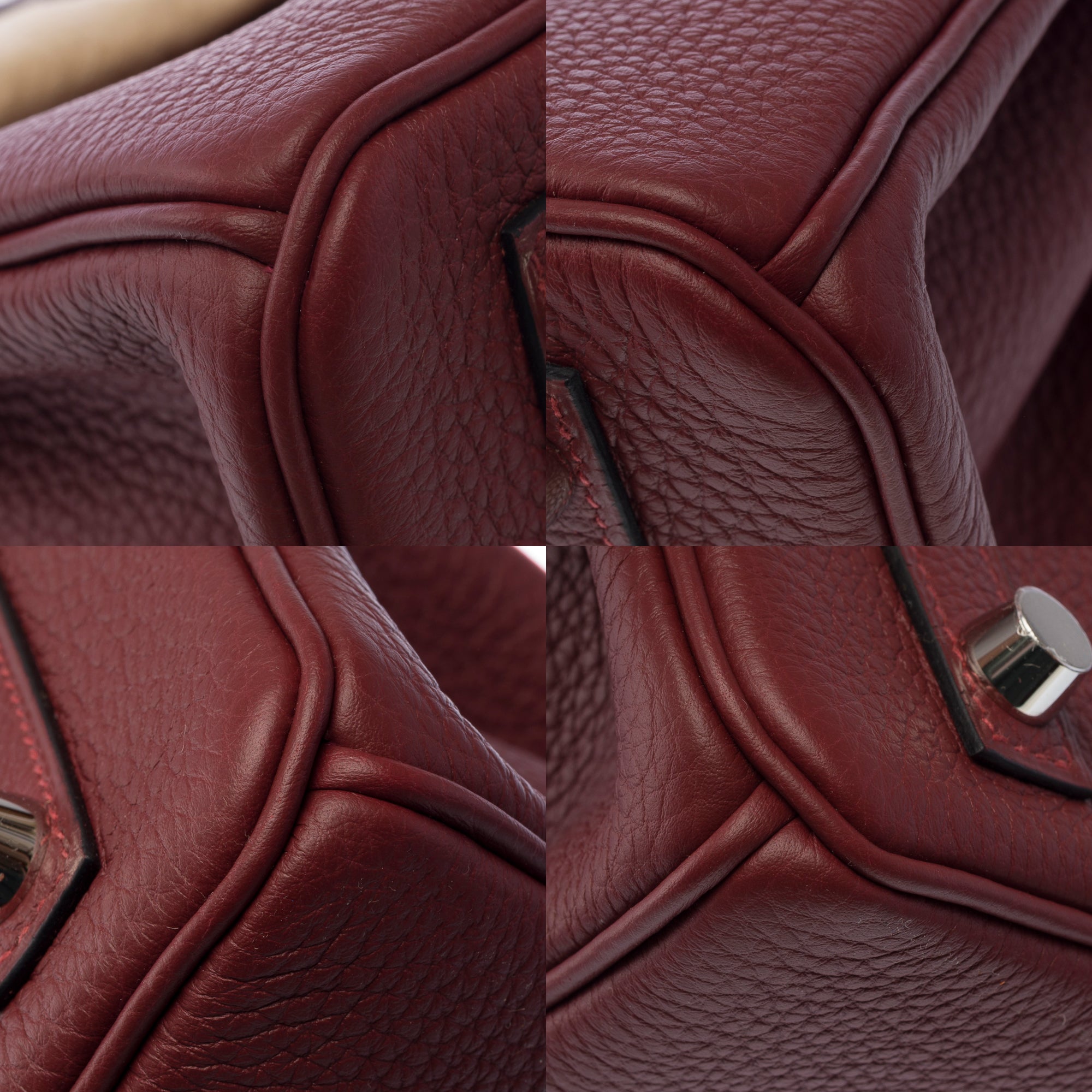 Sac HERMES Birkin 25 en Cuir Bordeaux - 103389