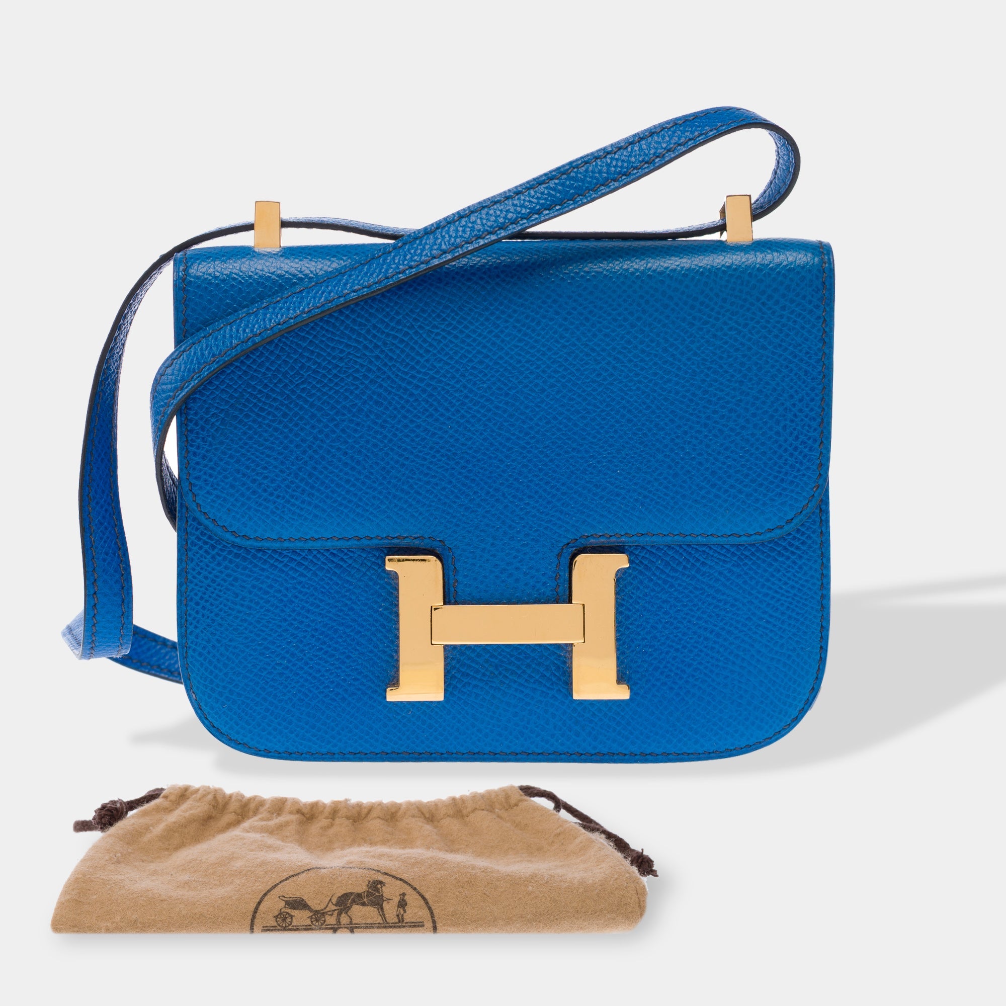 Sac HERMES Constance en Cuir Bleu - 103391