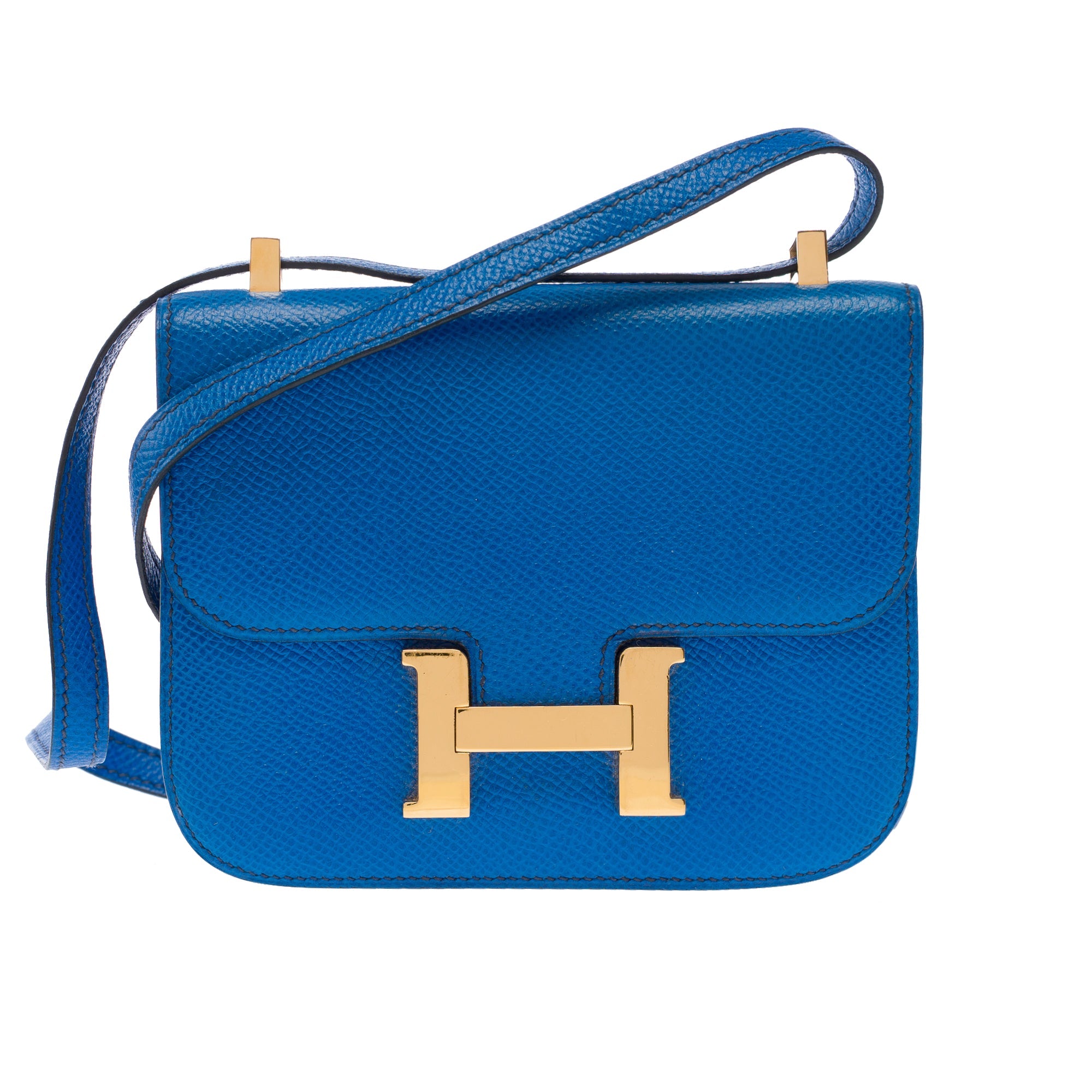 Sac HERMES Constance en Cuir Bleu - 103391